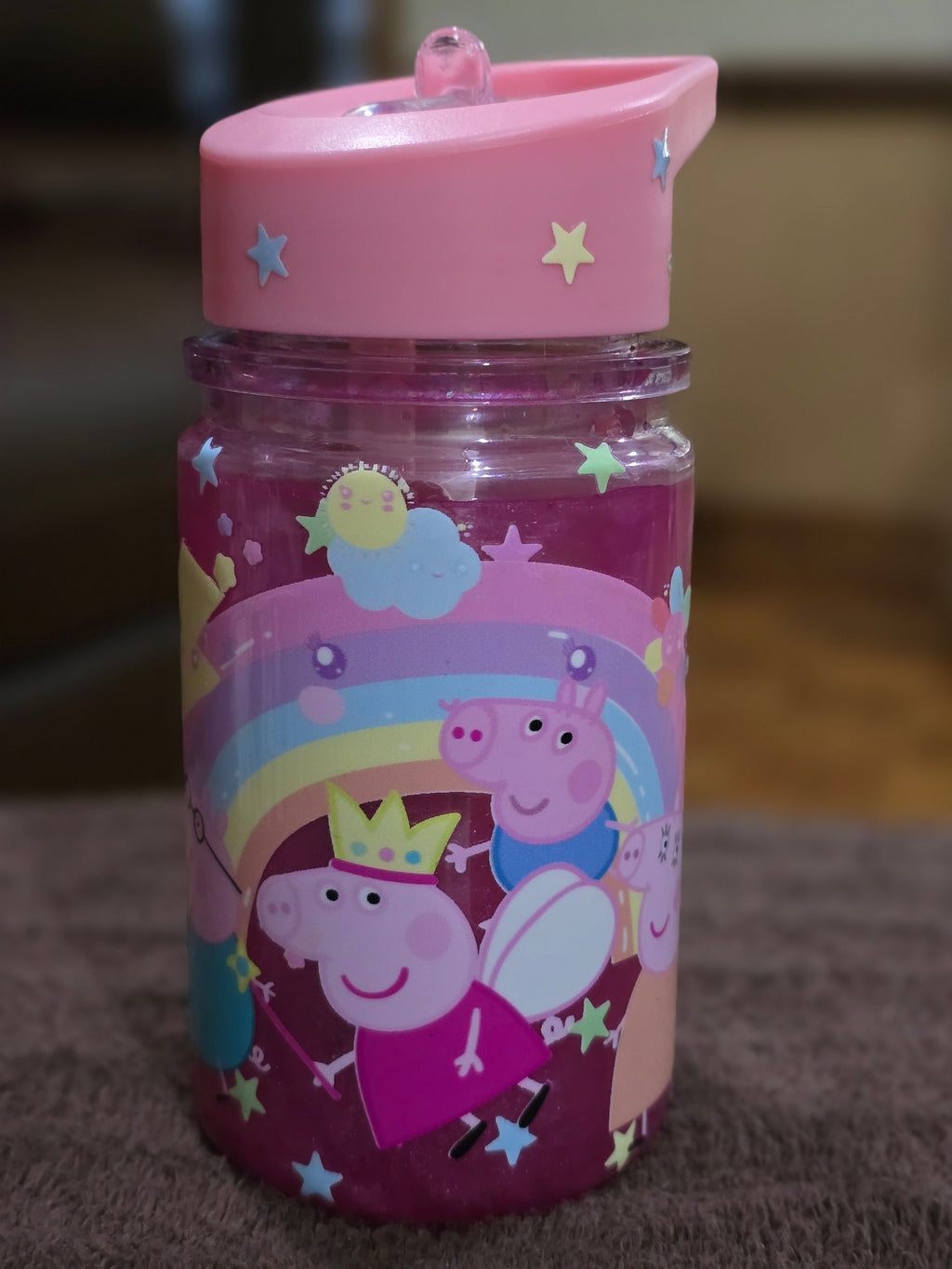 10oz Acrylic "Fairy Pig" Snow Globe Sippy Tumbler
