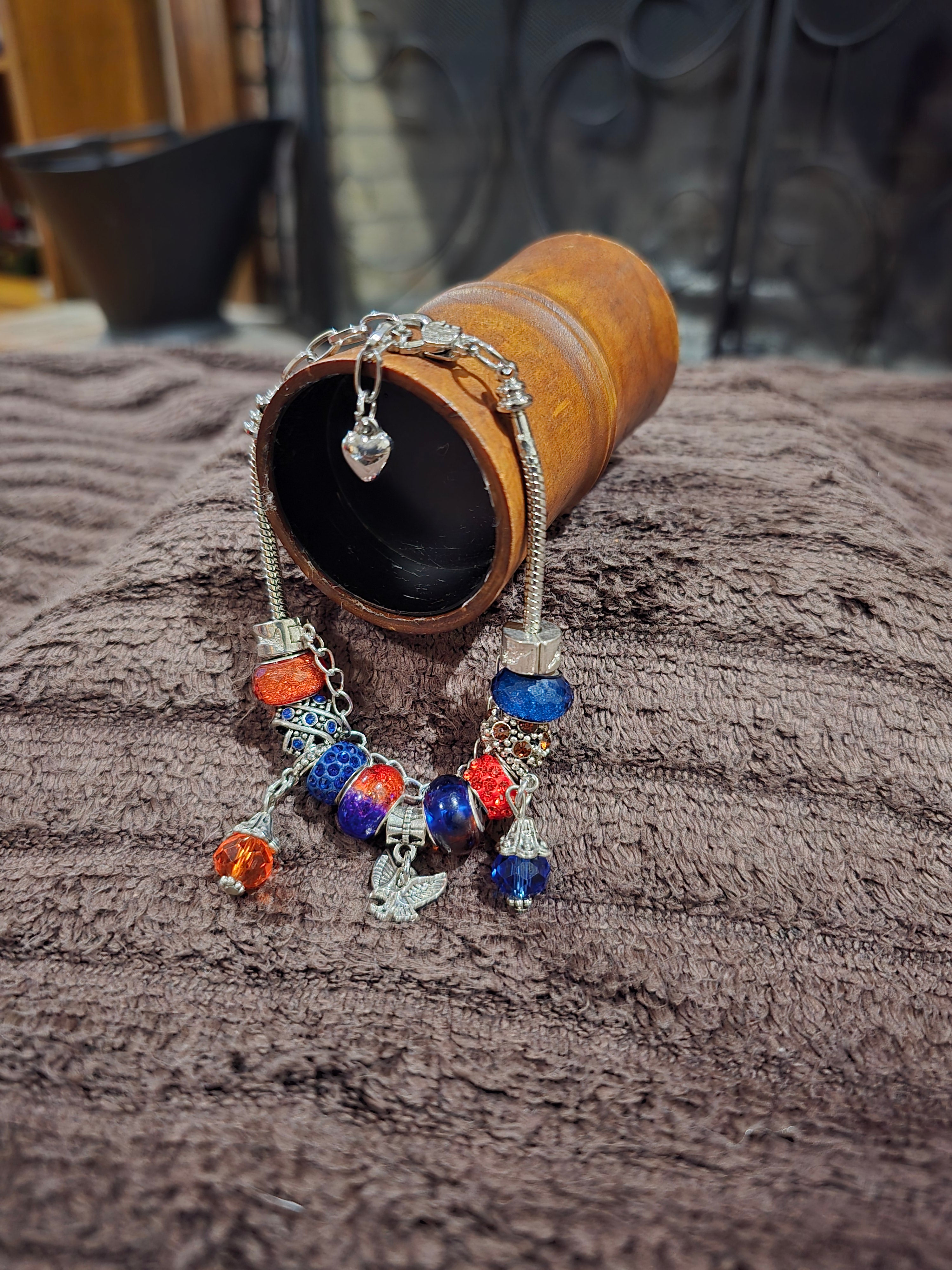 #11 Beaded "Eagle War Spirit" Snake Chain Bracelet