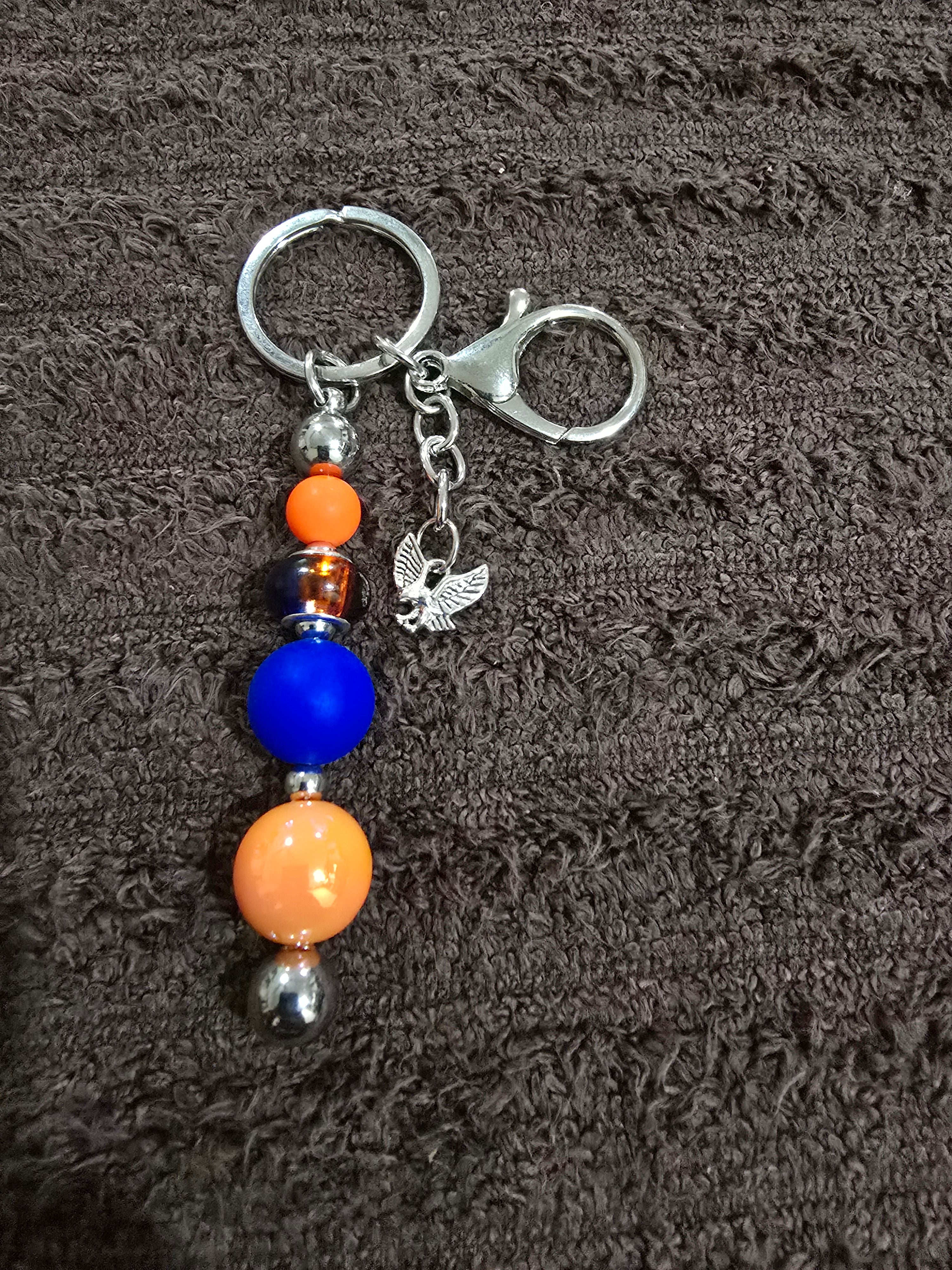 #13 Beaded "Blue Eagle" Key Chain