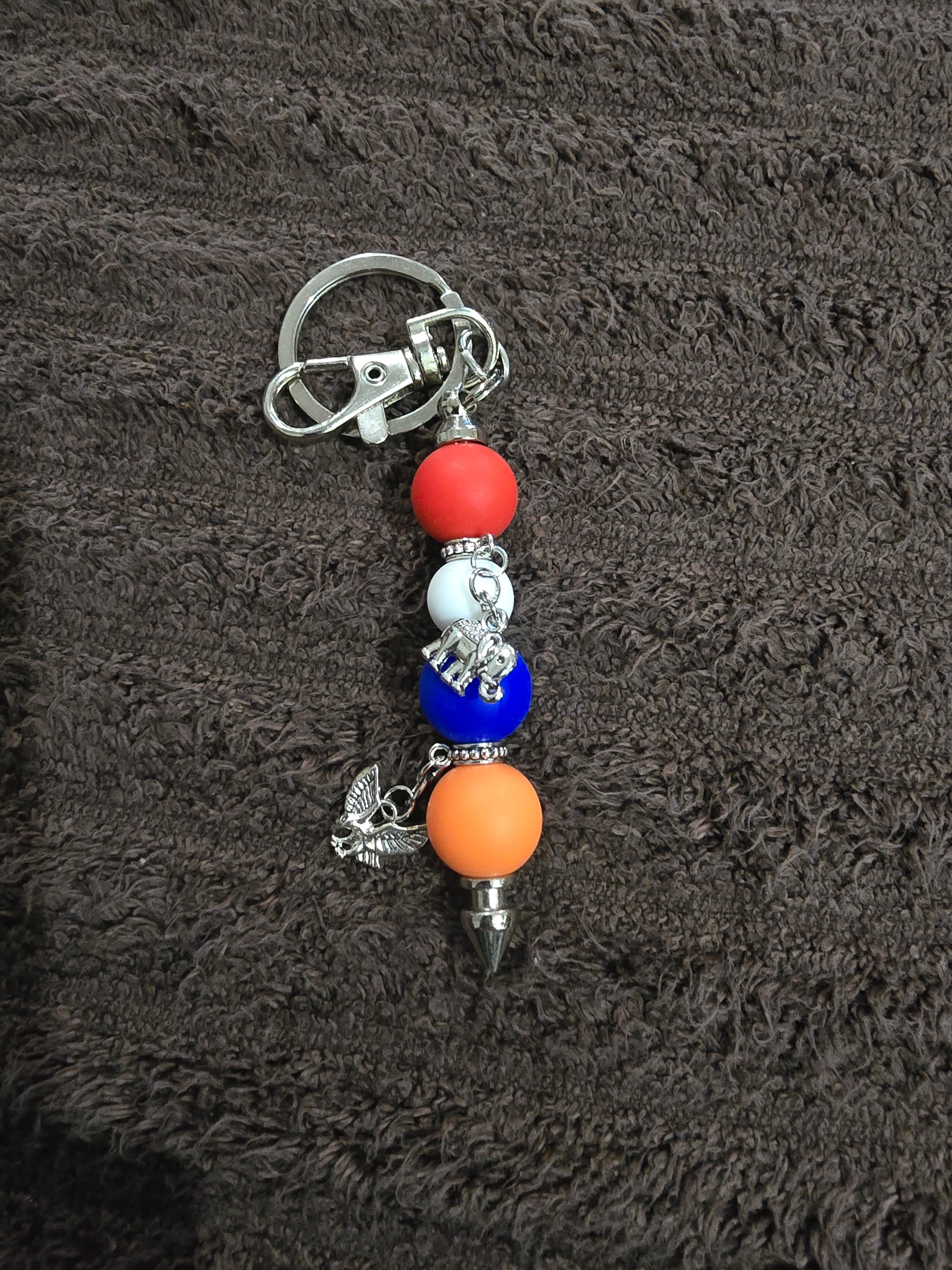#16 Beaded "A House Divided" Heart Key Chain