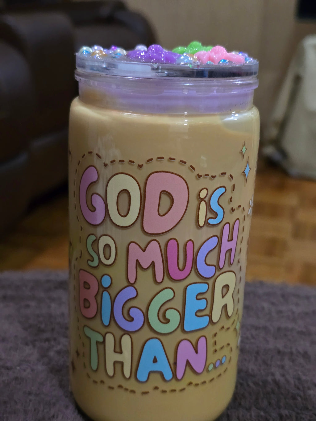 16oz Acrylic God is Much Bigger Than Milky Tumbler
