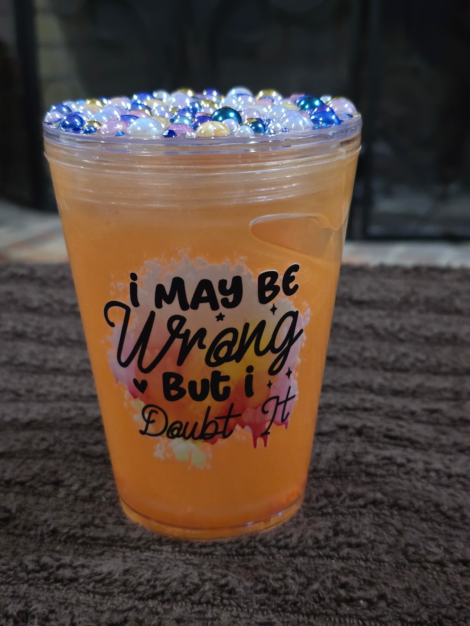 12oz Acrylic "Sunflower & Bee" Snow Globe Tumbler