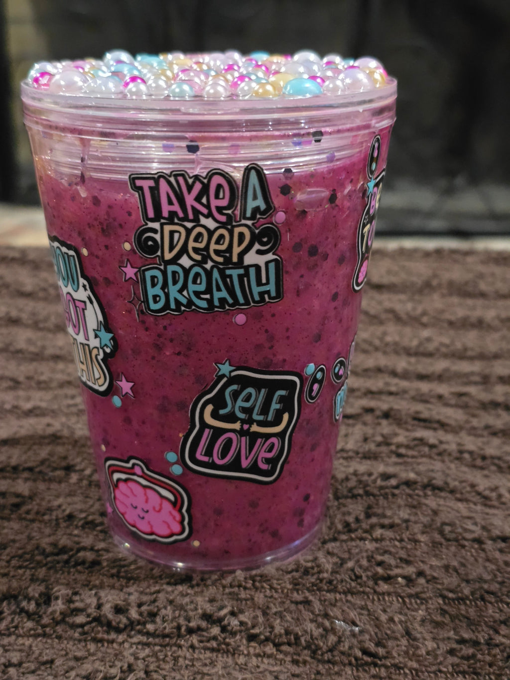 12oz Acrylic "Mental Health" Snow Globe Tumbler
