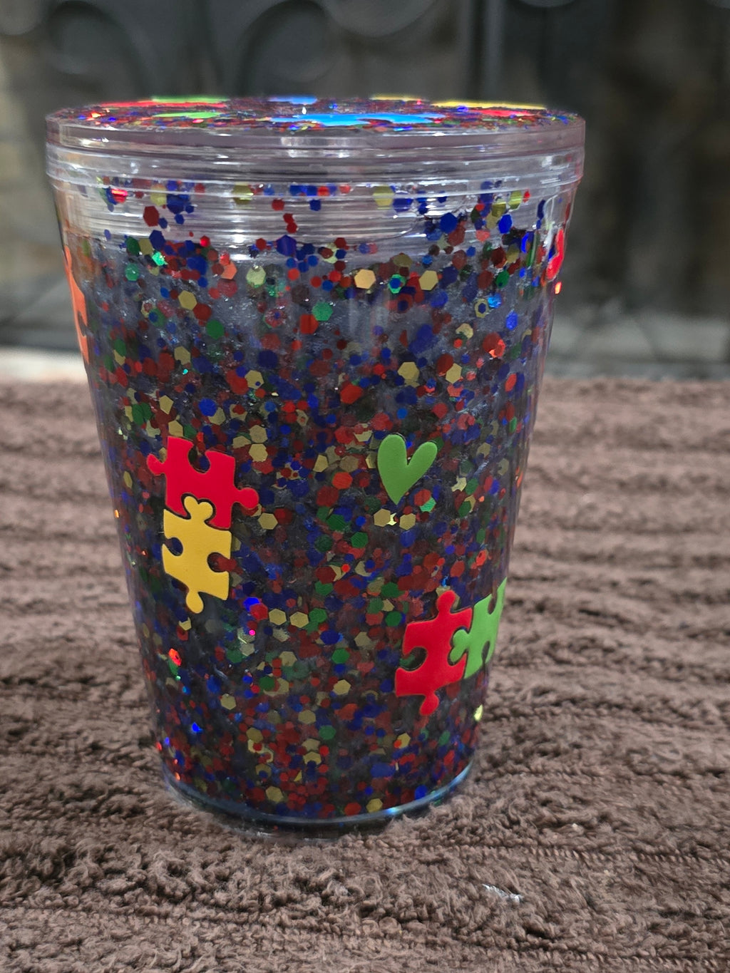 12oz "Autism Love Needs no Words" Snow Globe Tumbler