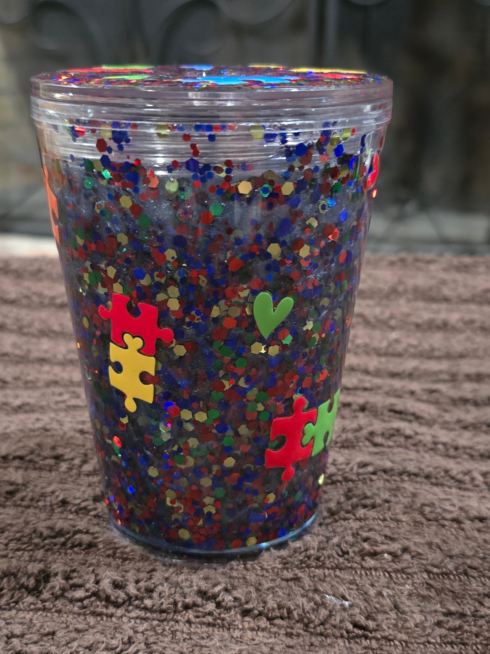 12oz "Autism Love Needs no Words" Snow Globe Tumbler