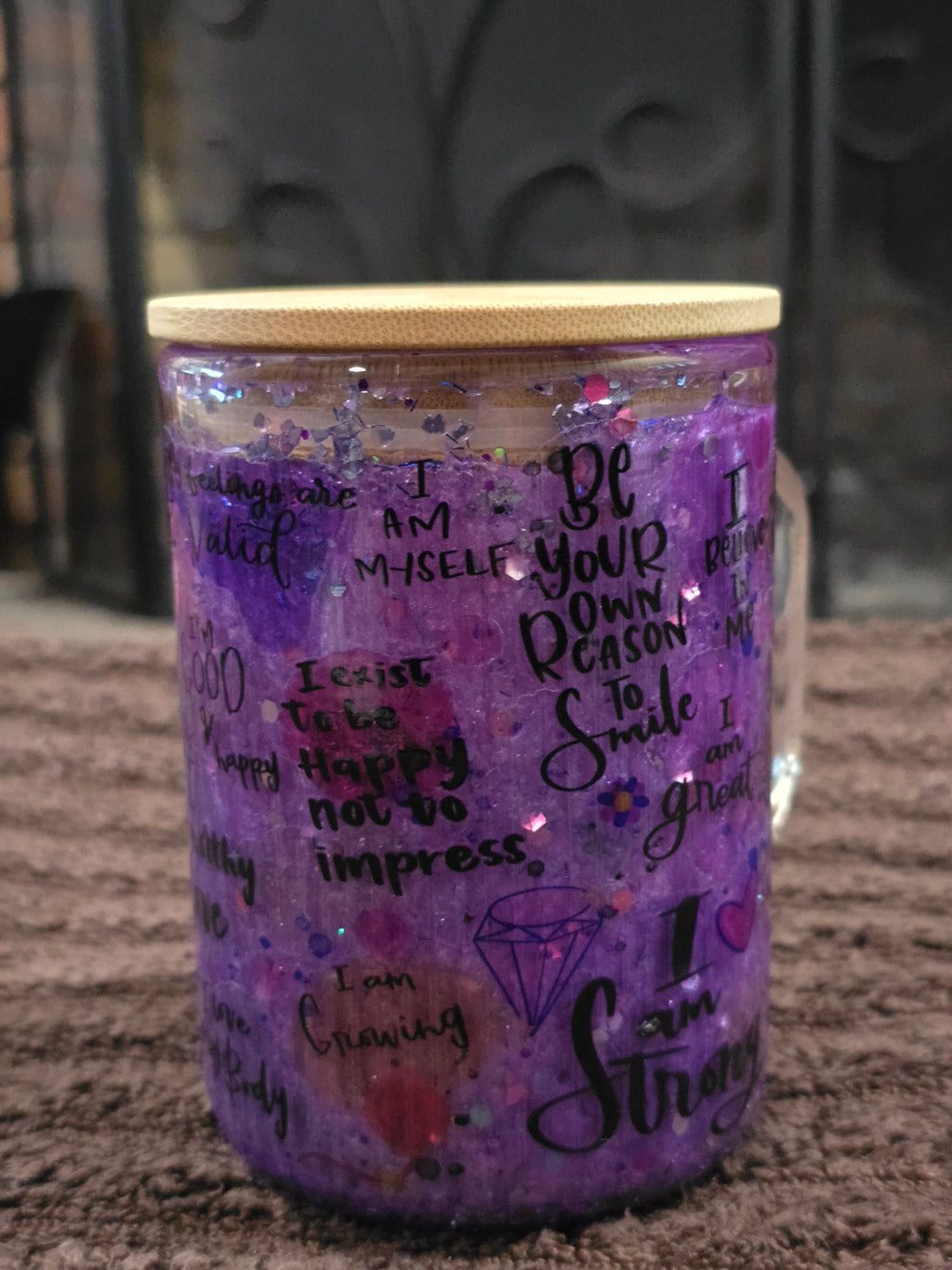 15oz "Purple Inspiration" Mug Snow Globe Tumbler