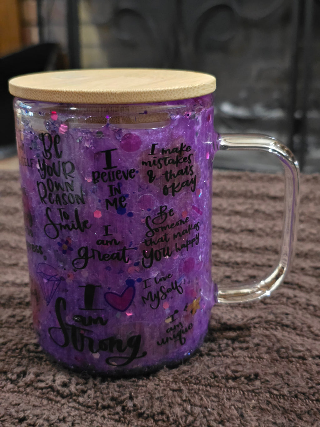 15oz "Purple Inspiration" Mug Snow Globe Tumbler