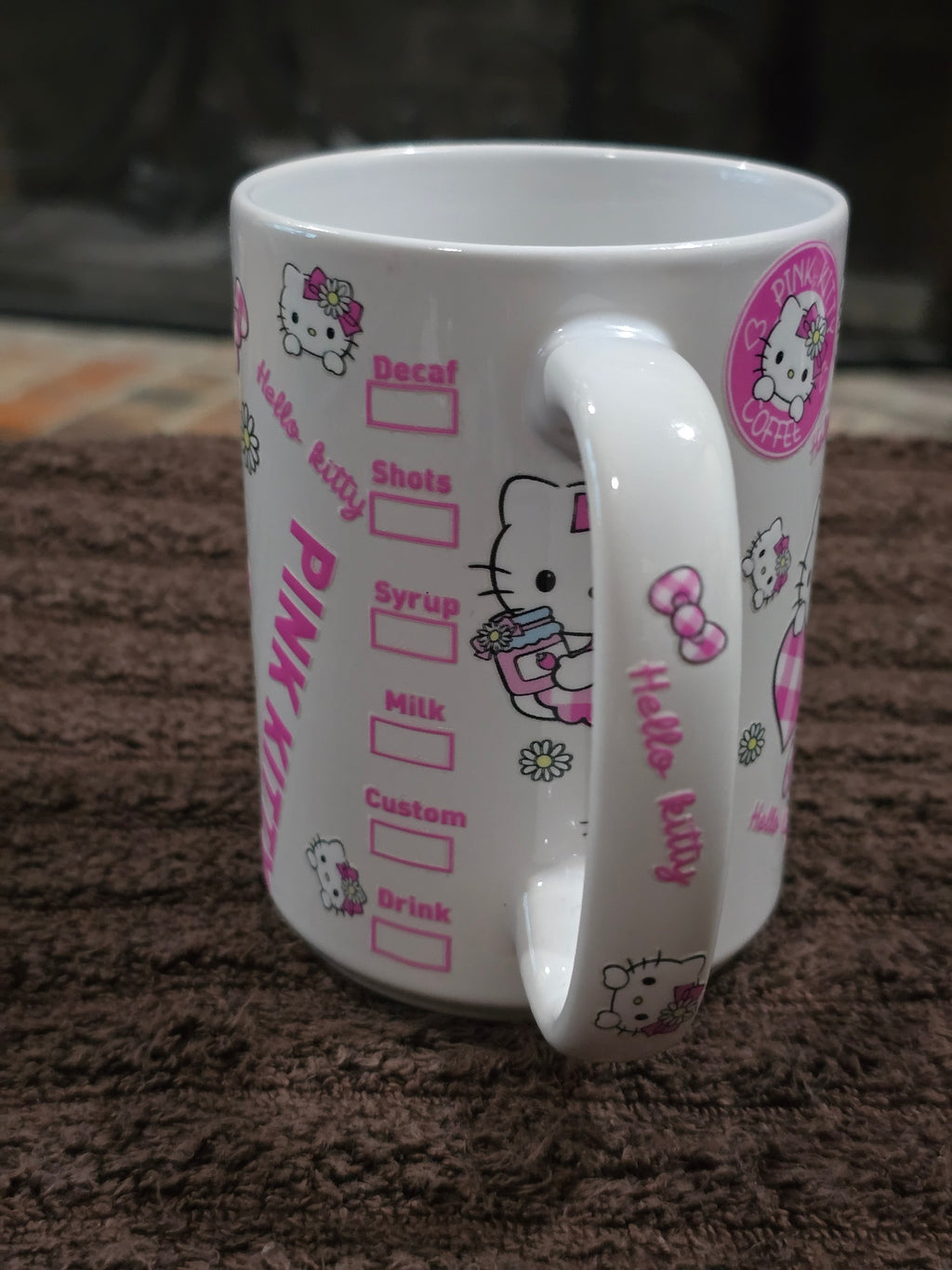 15oz "Pink Kitty Coffee" Ceramic Mug