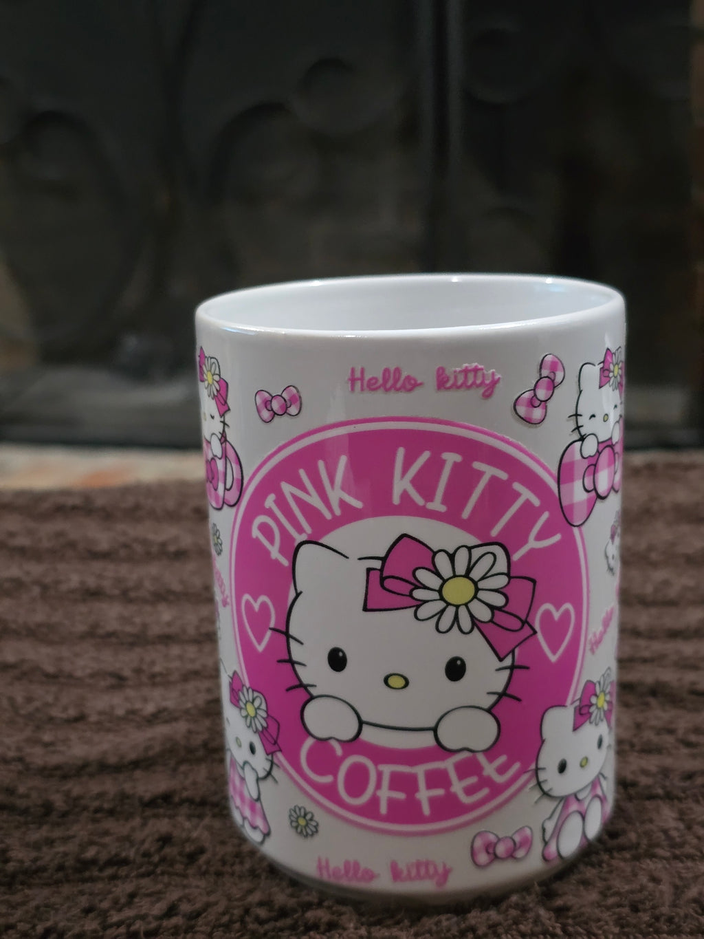 15oz "Pink Kitty Coffee" Ceramic Mug