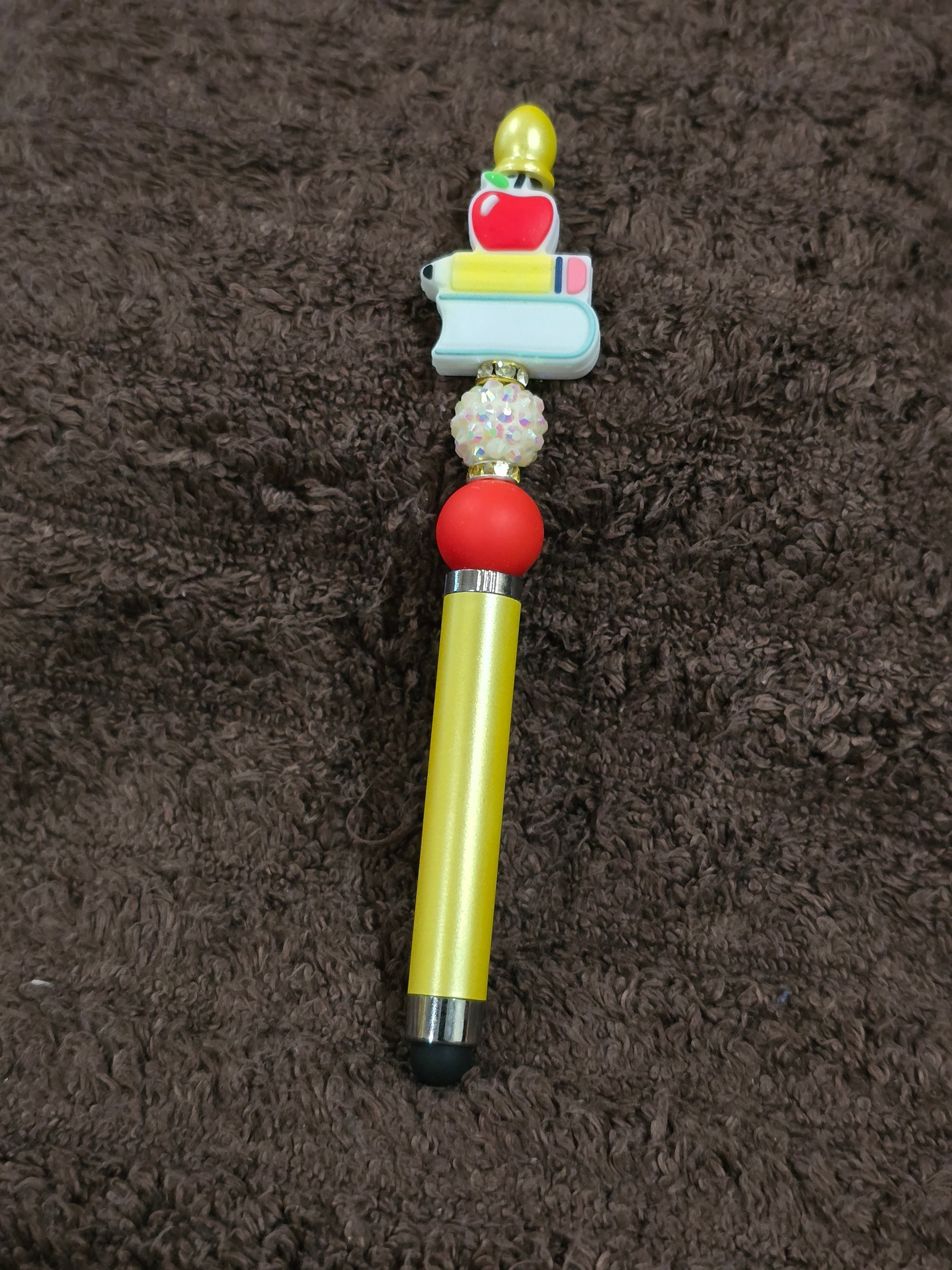 #32 Beaded "Apple & Books" Stylus/Ink Pen