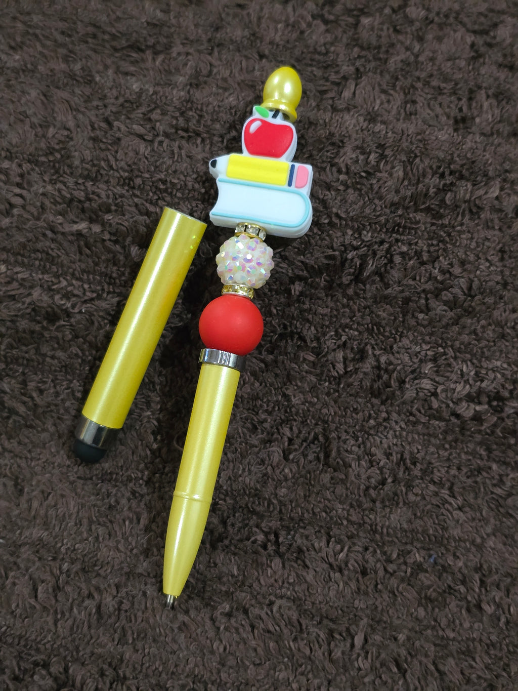 #32 Beaded "Apple & Books" Stylus/Ink Pen