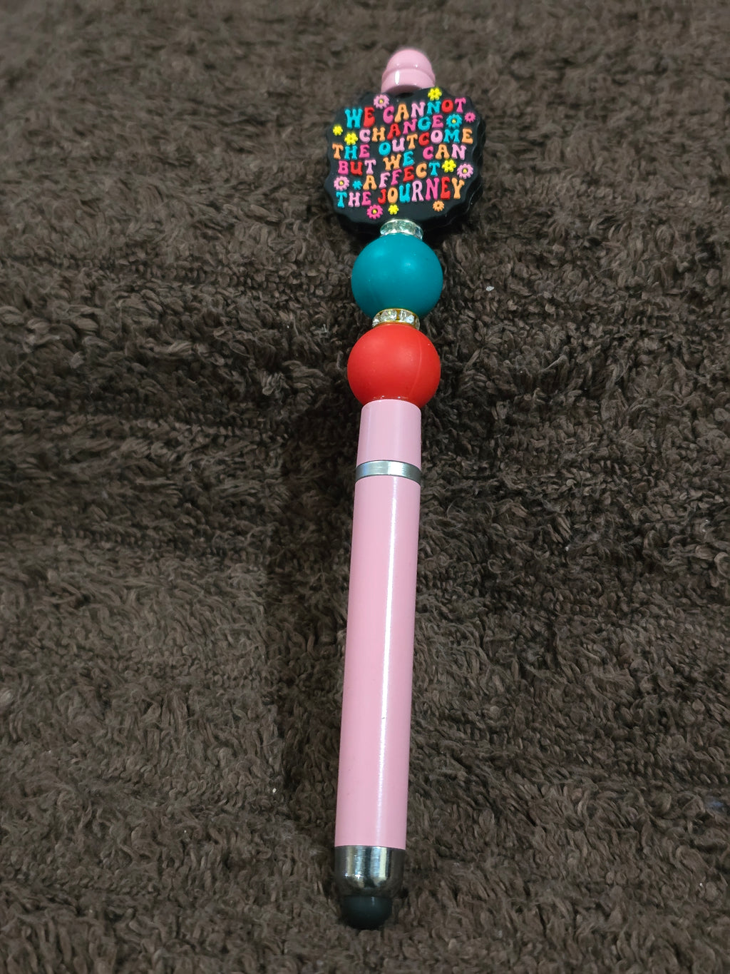 #55 Beaded "Affect the Journey" Stylus/Ink Pen