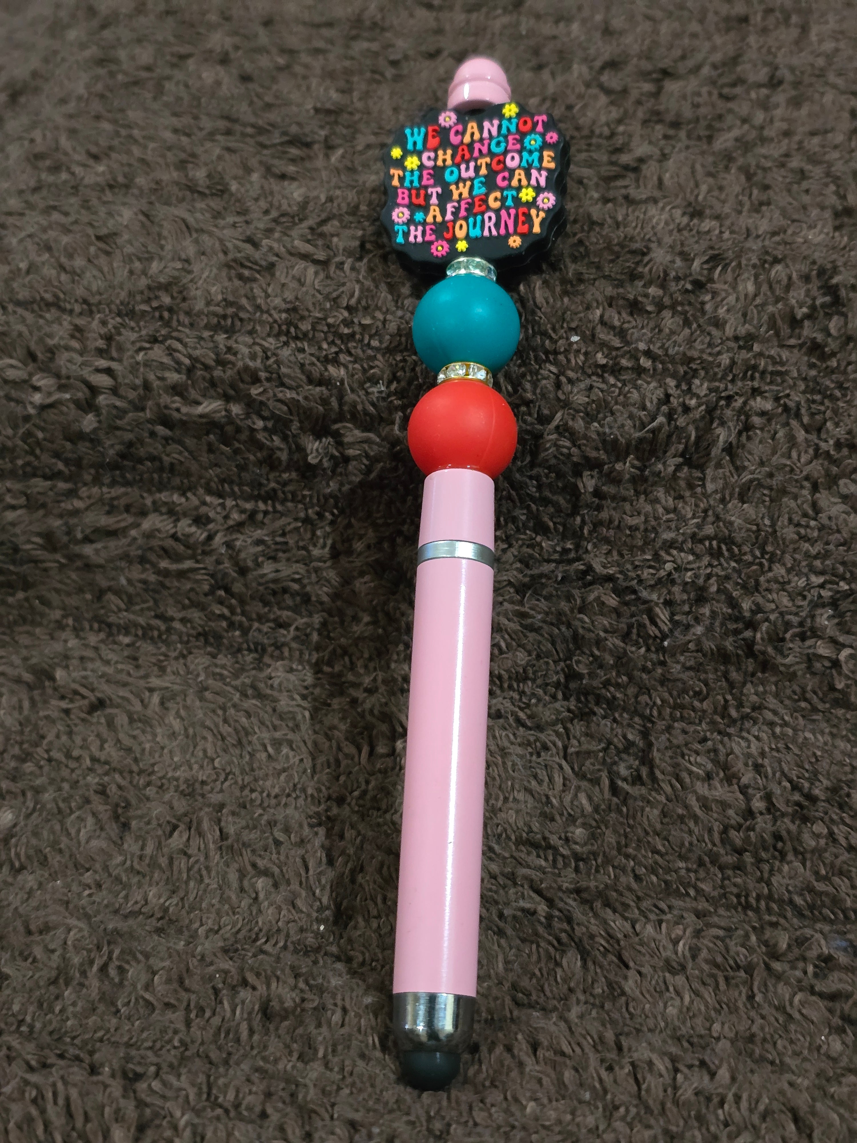 #55 Beaded "Affect the Journey" Stylus/Ink Pen