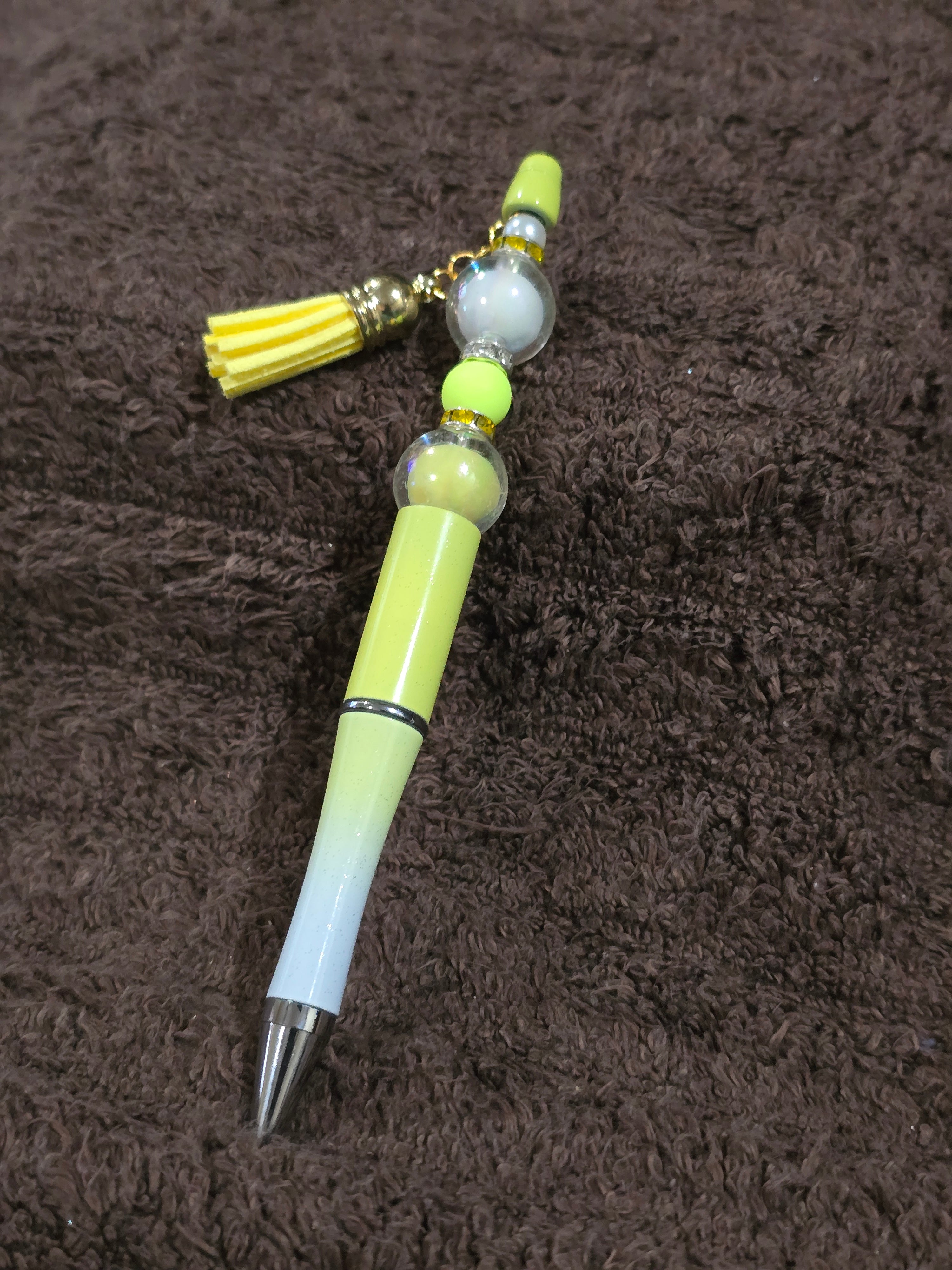 #21 Beaded "Lemon Glow" Ink Pen