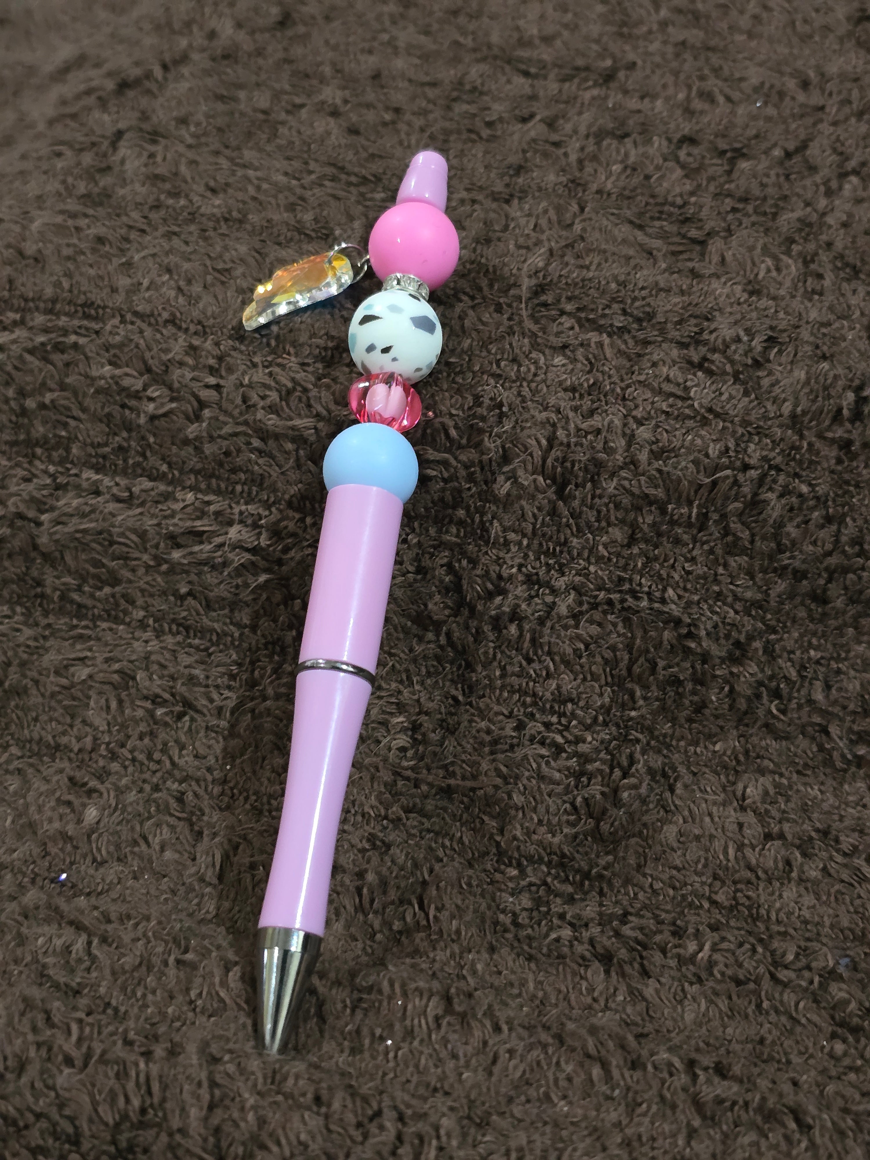 #25 Beaded "Purple, Pink & Light Blue" Ink Pen