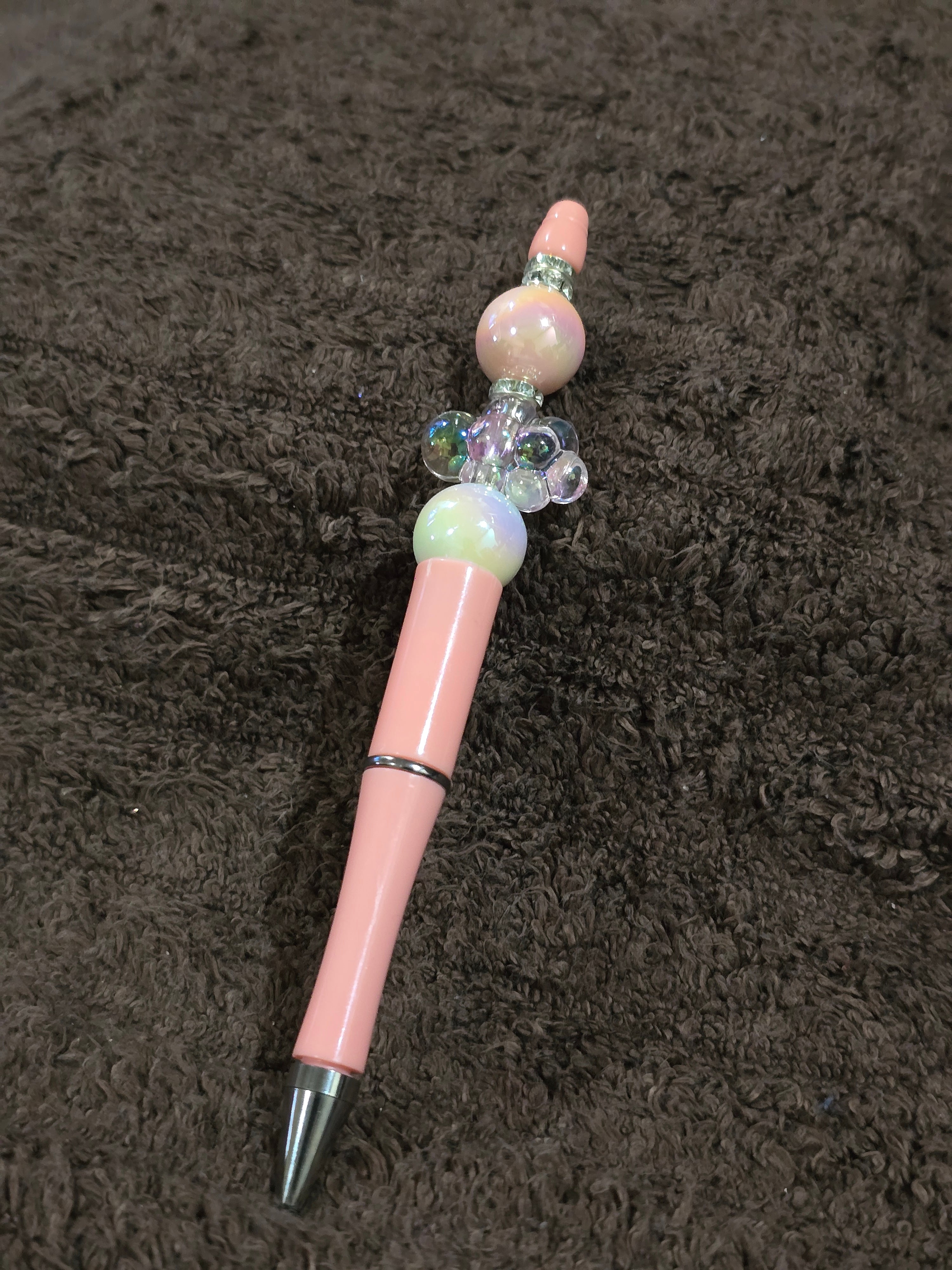 #36 Beaded "Soft Pink Cloud" Ink Pen
