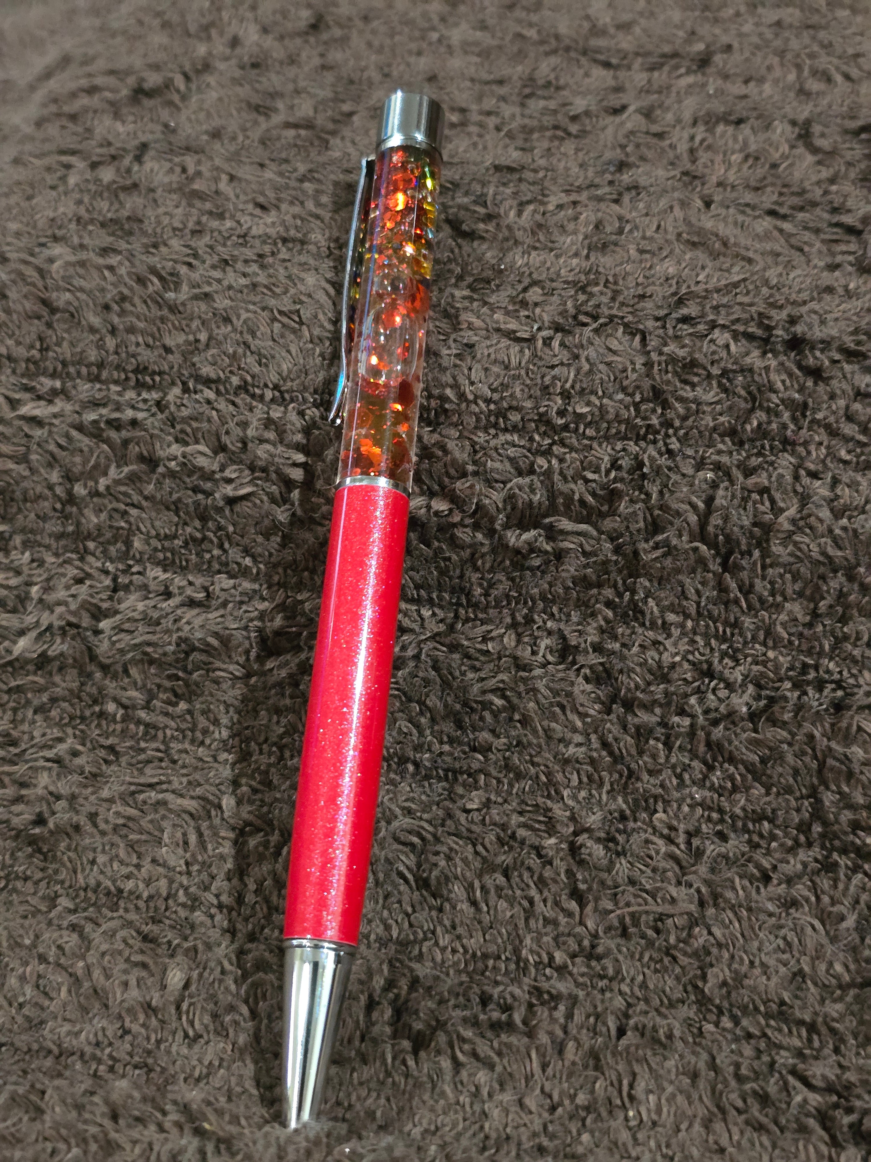 #02 "Red Sparkle" Snow Globe Ink Pen