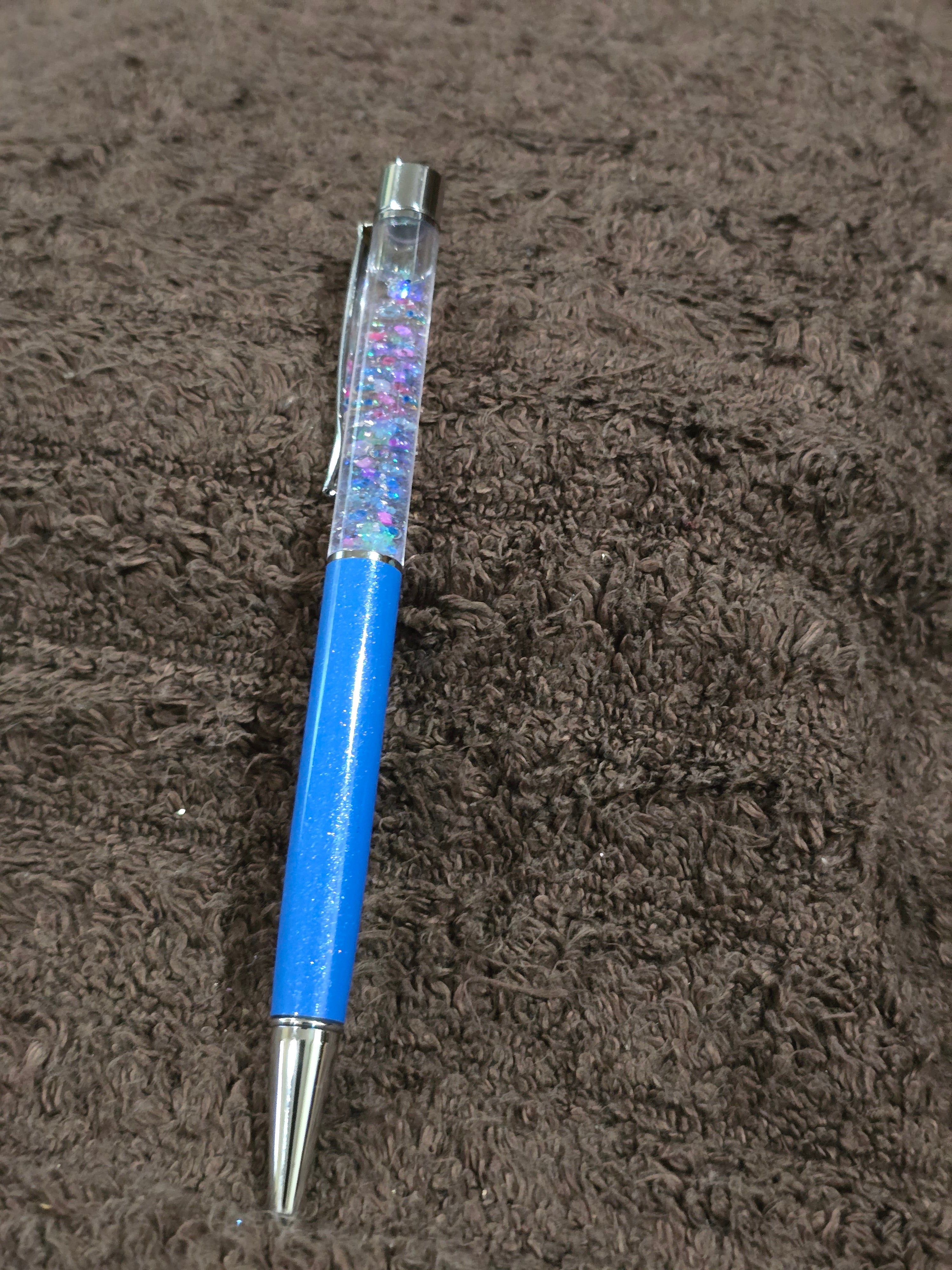 #6 "Blue & Pink Glitter" Snow Globe Ink Pen