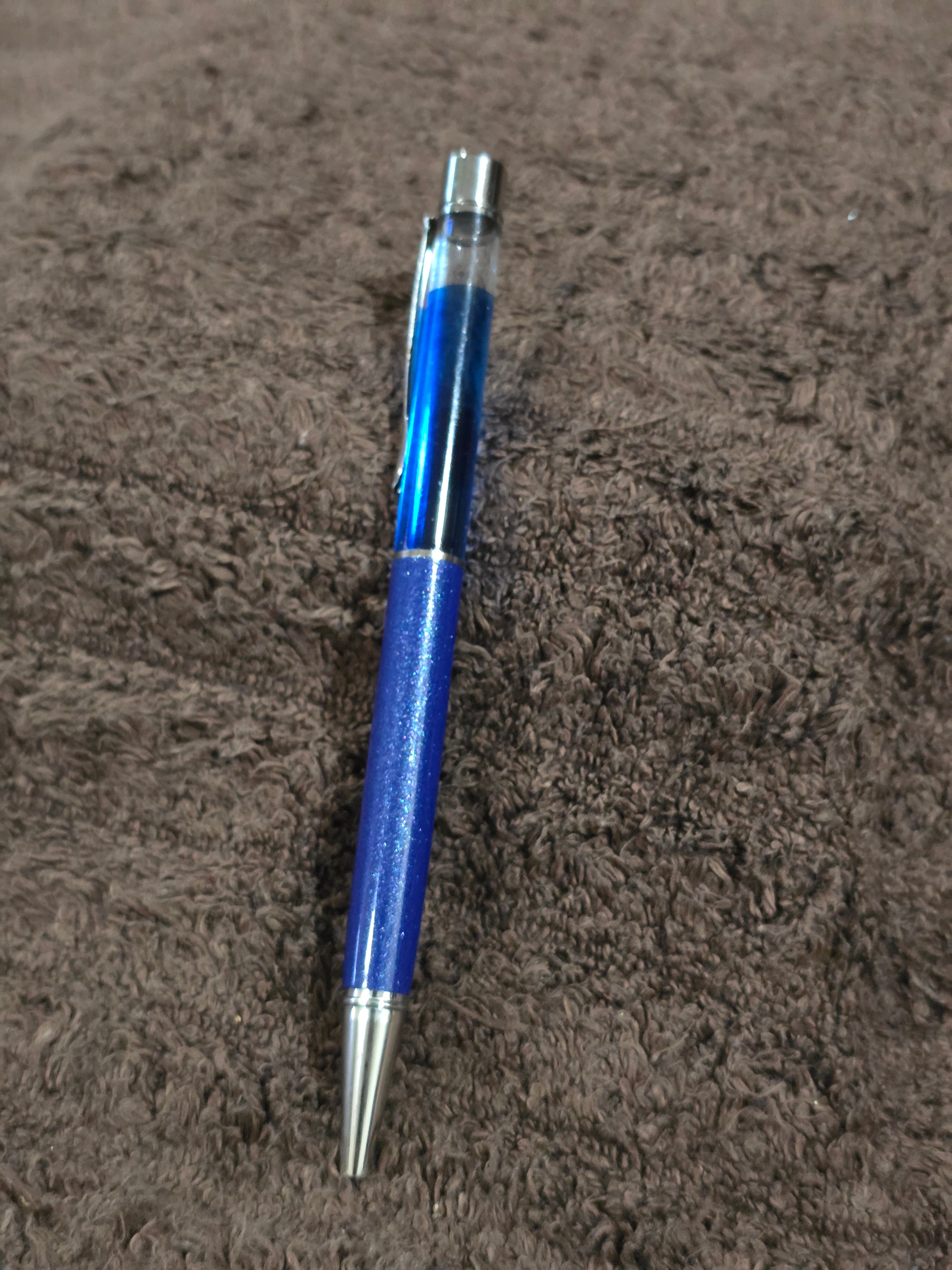 #14 "Blue Glitter" Snow Globe Ink Pen