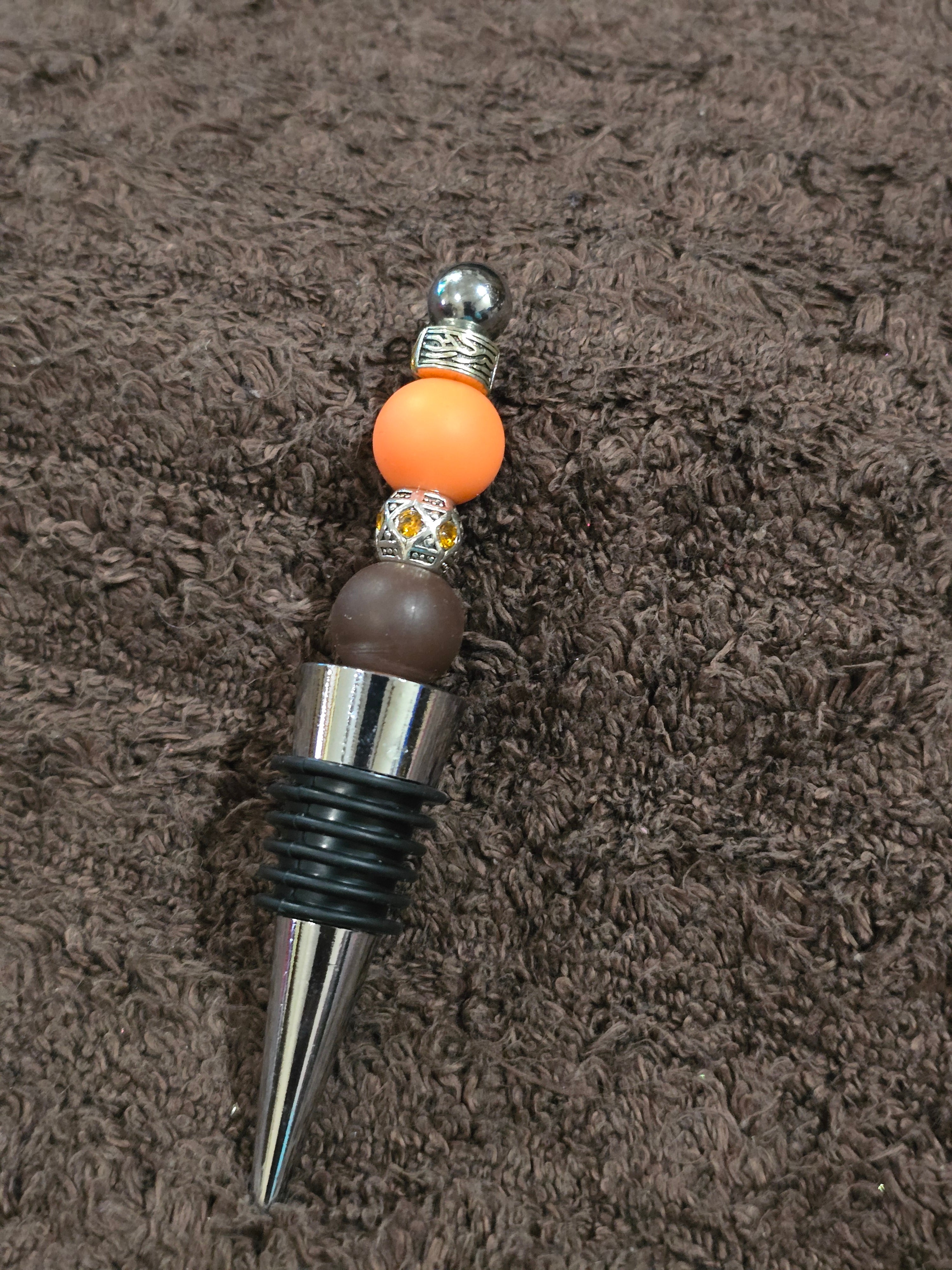 #04 Beaded "Autumn Glow" Wine Stopper