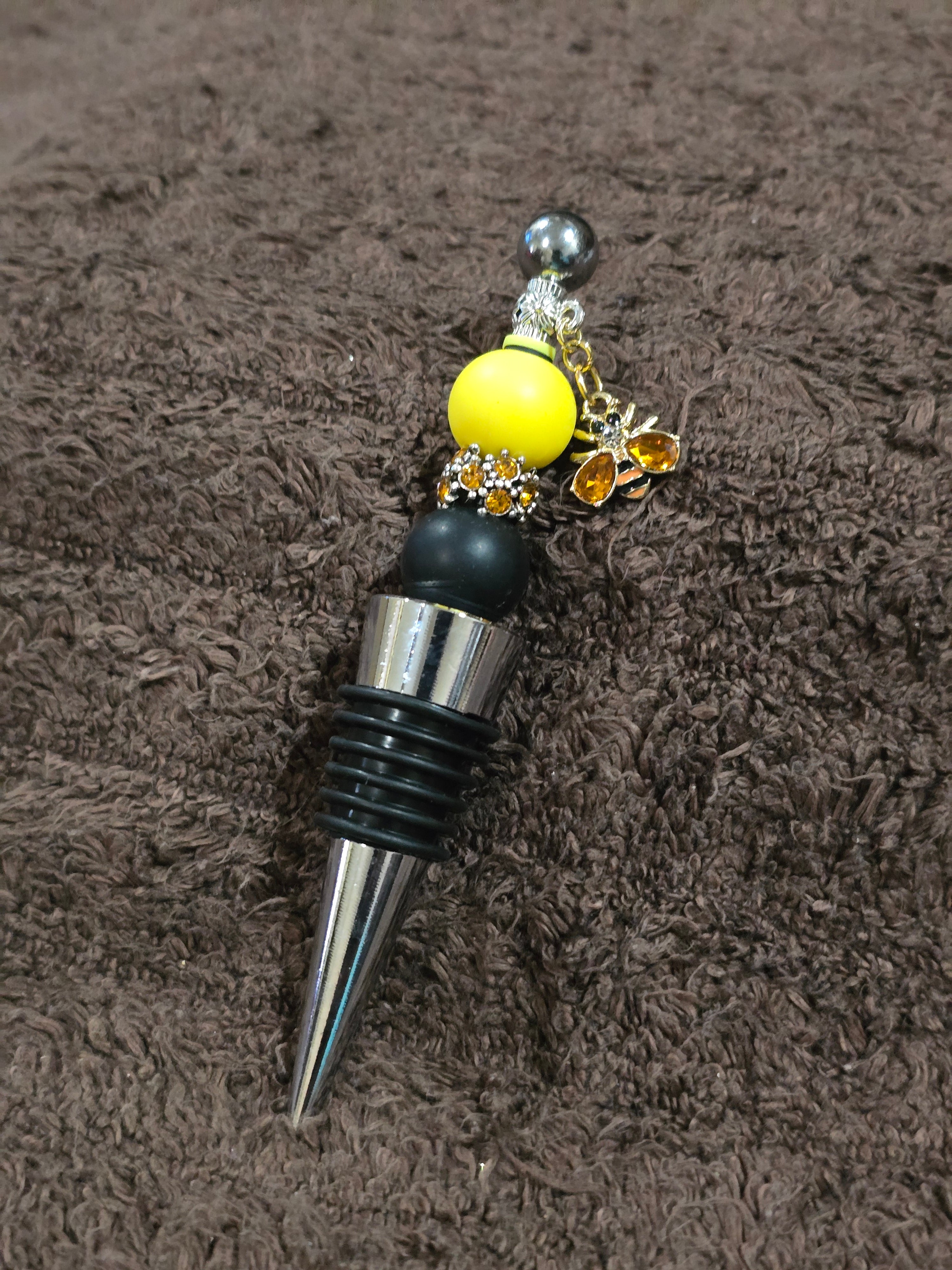 #19 Beaded "Bumble Bee" Wine Stopper