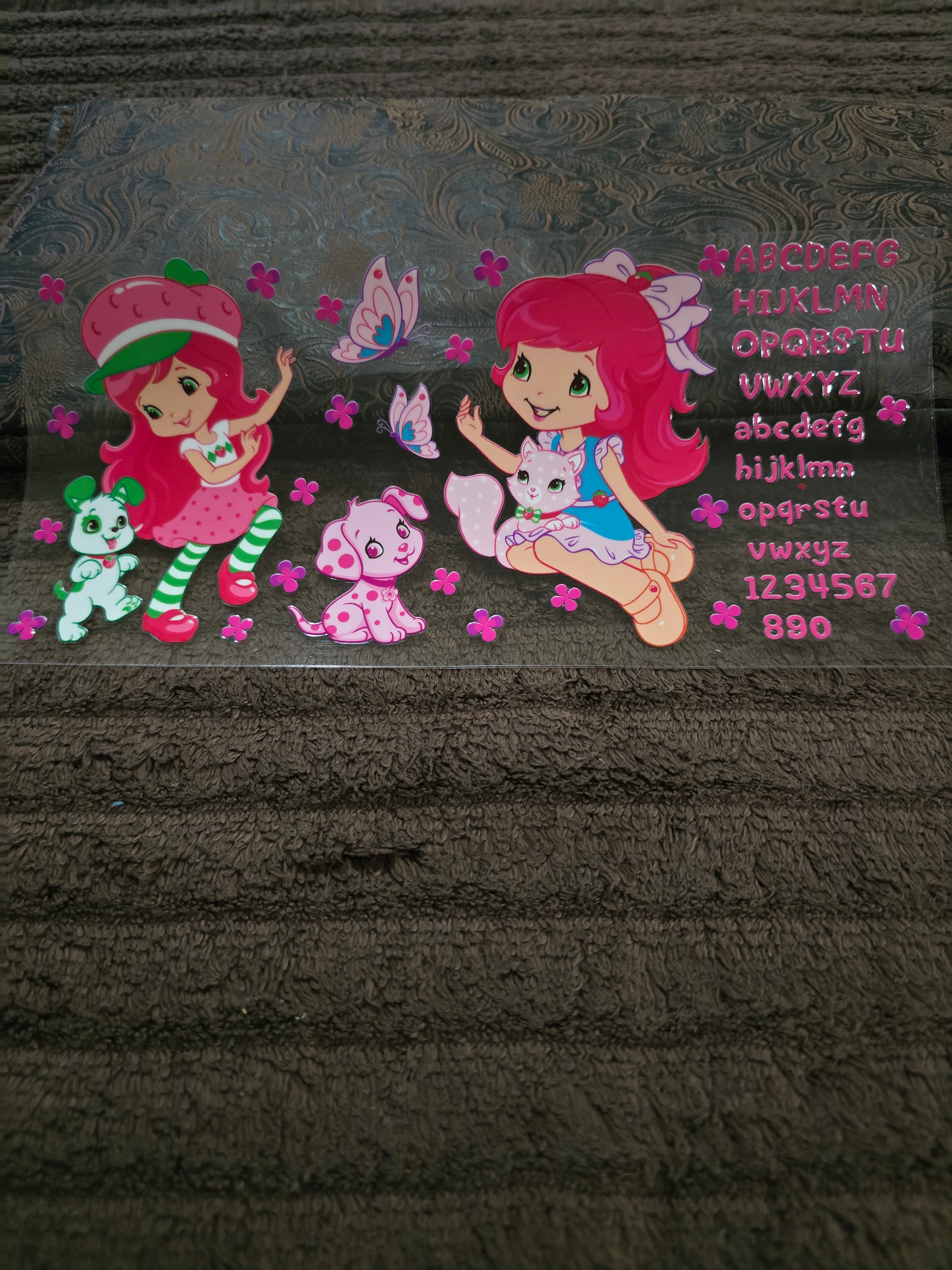 #05 "🍓 Strawberry Girl & ABC & 123" UVDTF Decal