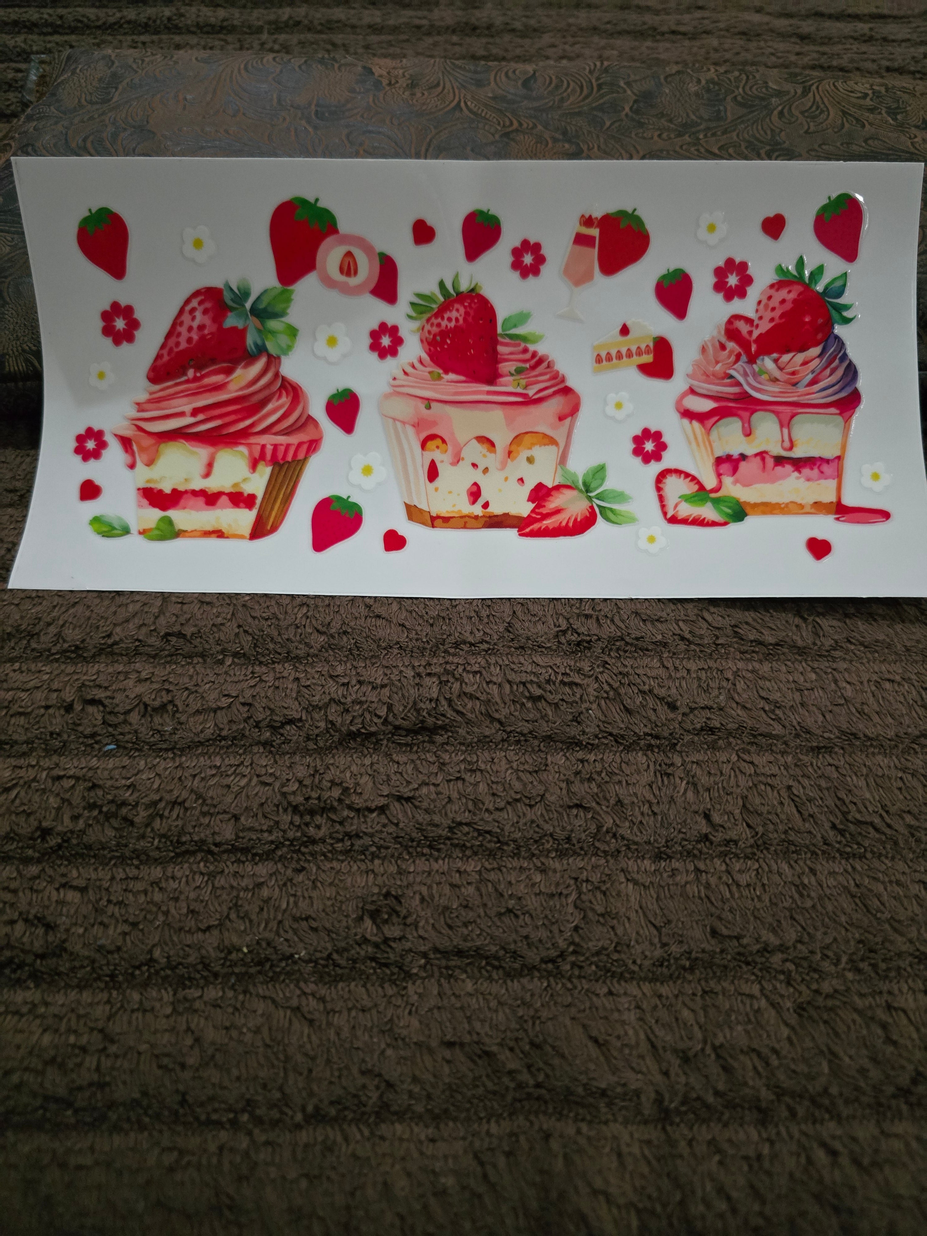 #07 "🍓 Strawberry Cupcakes" UVDTF Decal
