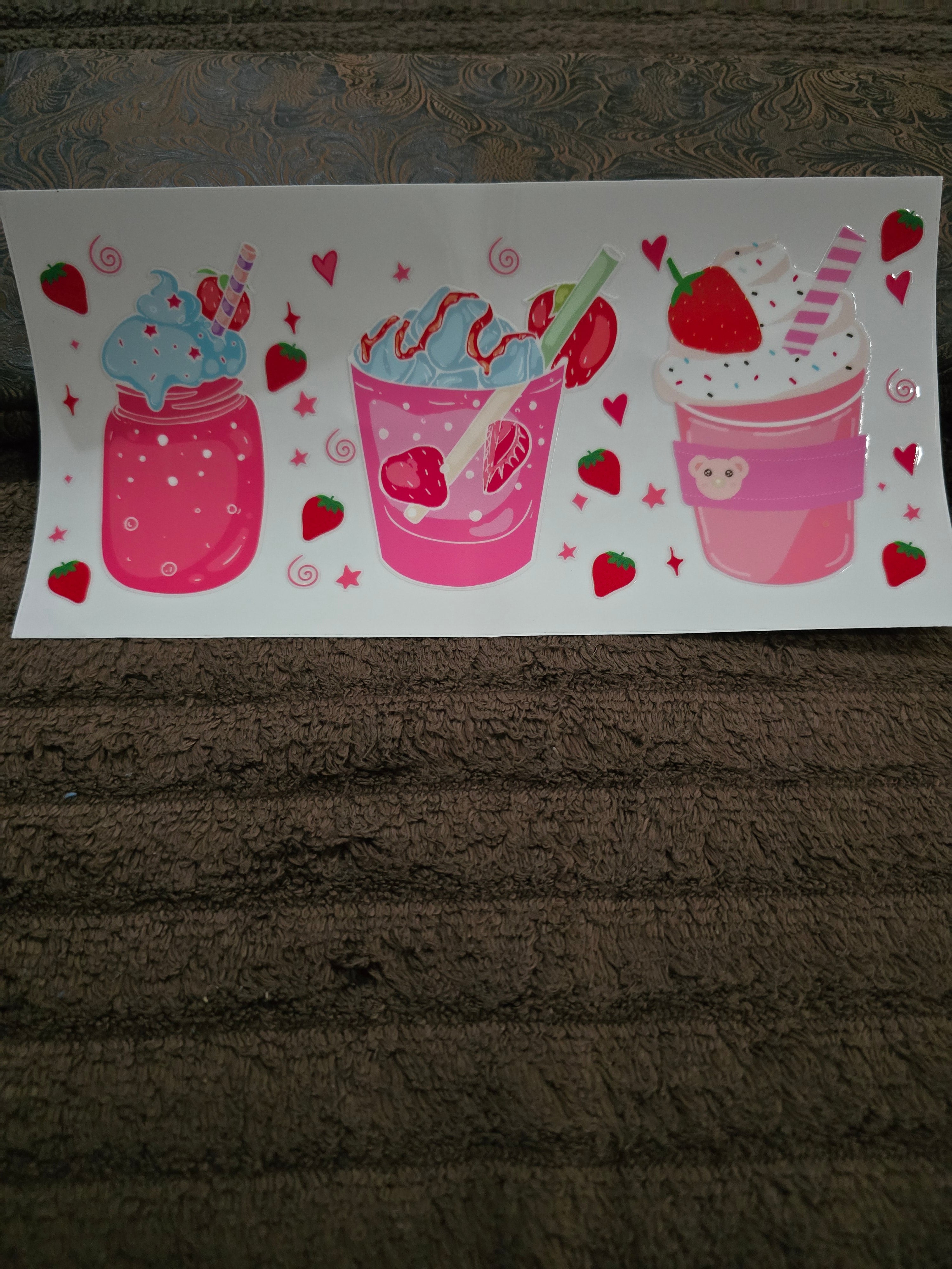 #08 "Strawberry Milkshake Treats" UVDTF Decal