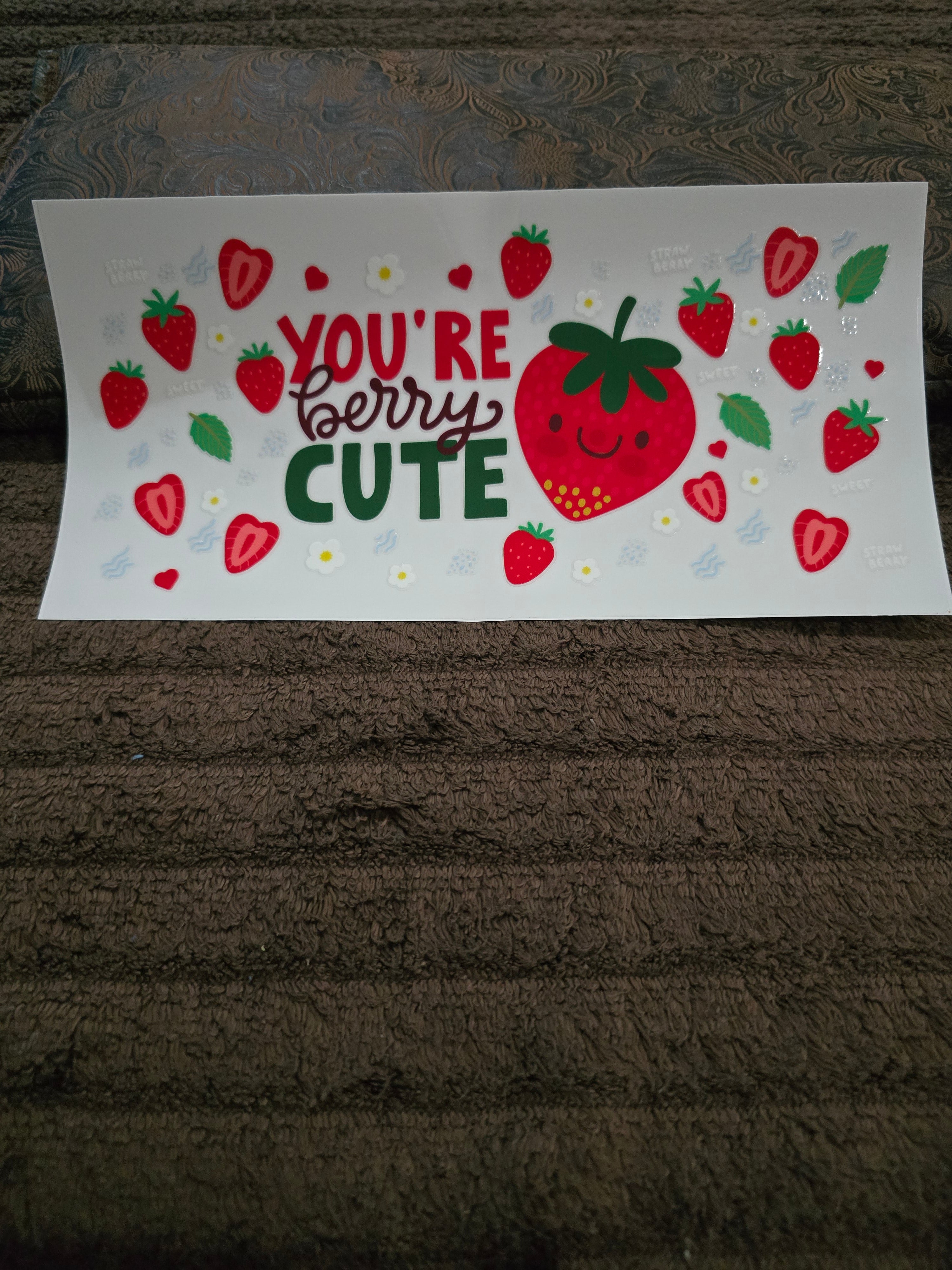 #10 "You're Berry Cute" UVDTF Decal