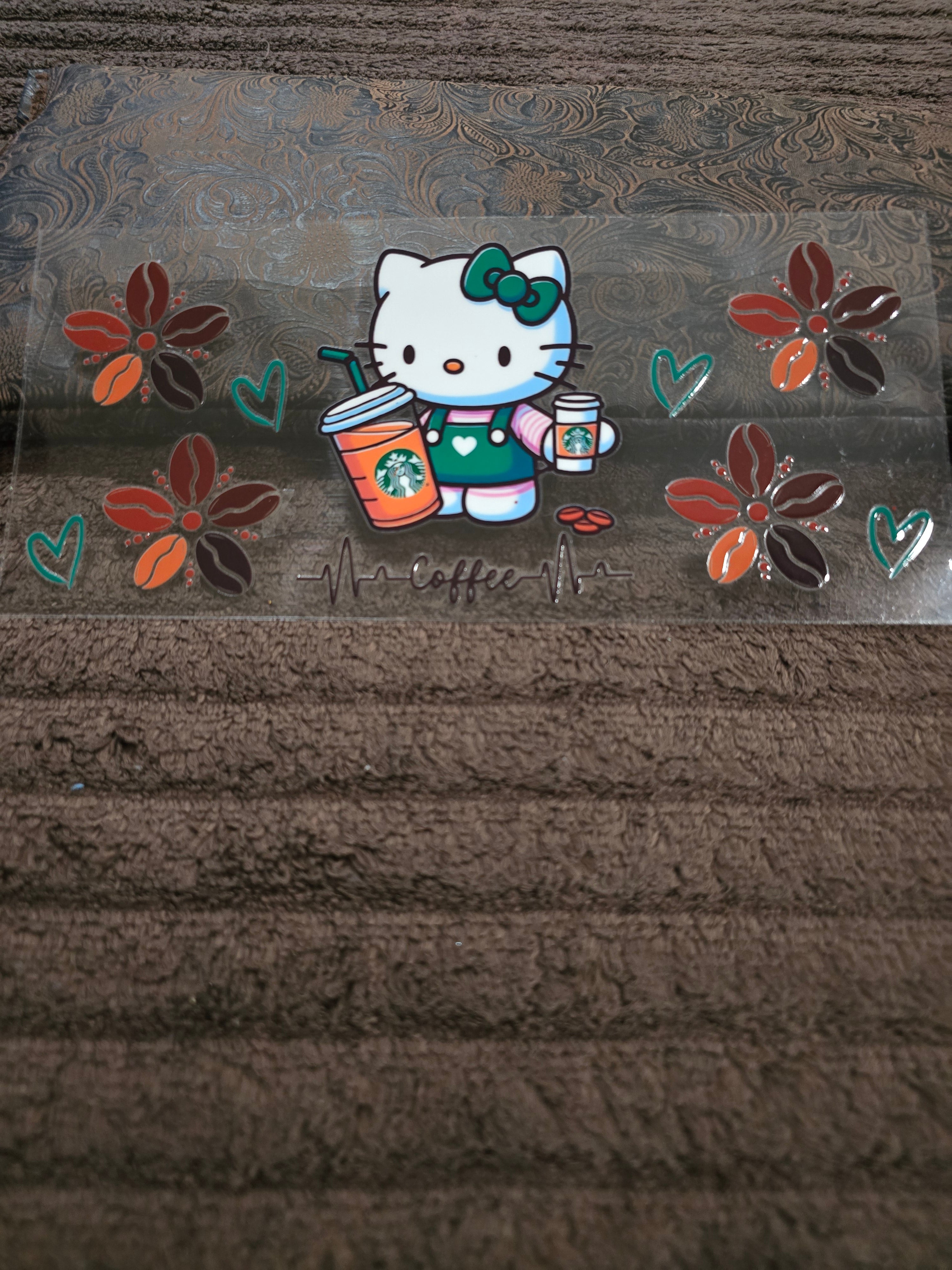 #16 "Hello Coffee" UVDTF Decal