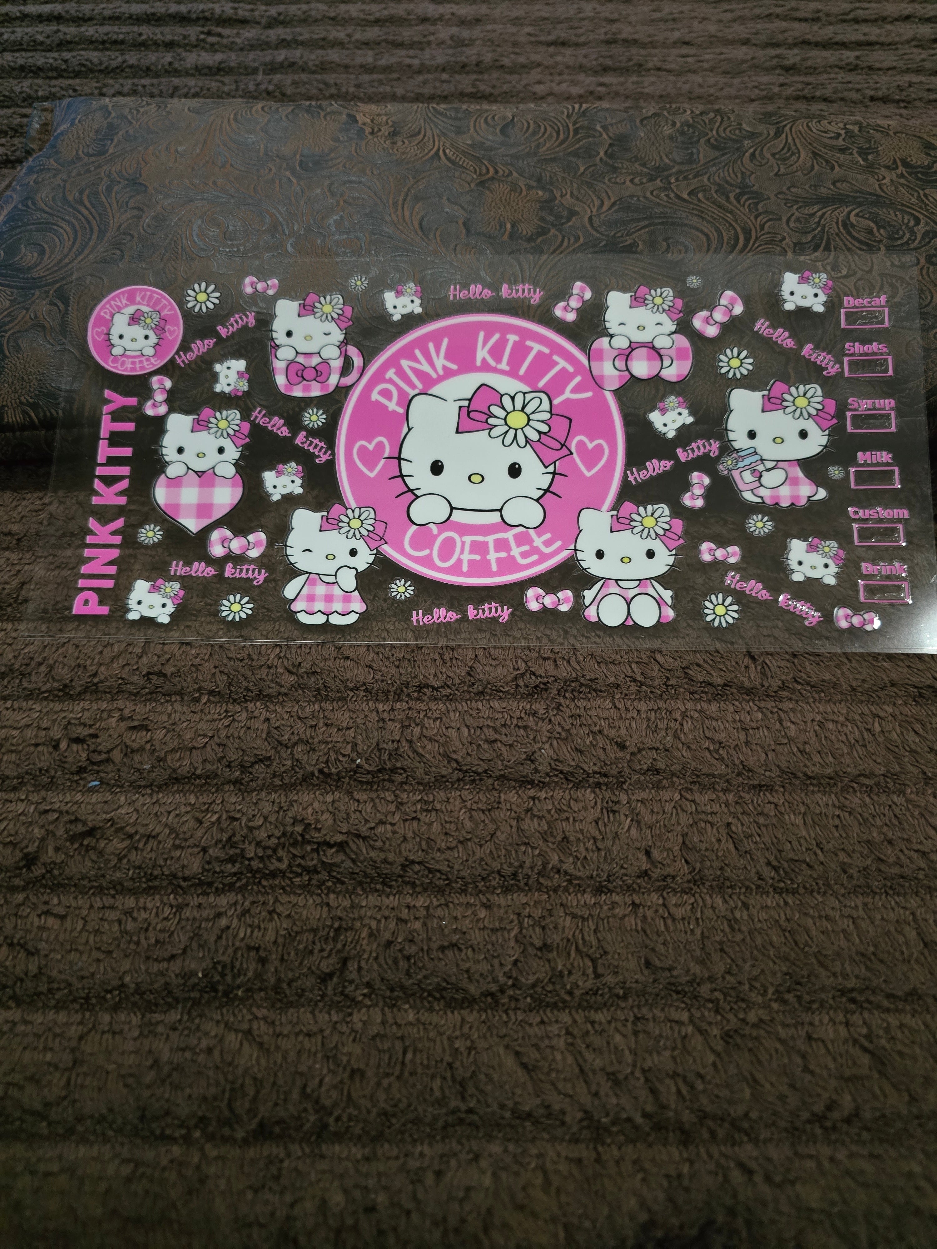 #17 "Pink Kitty Coffee" UVDTF Decal