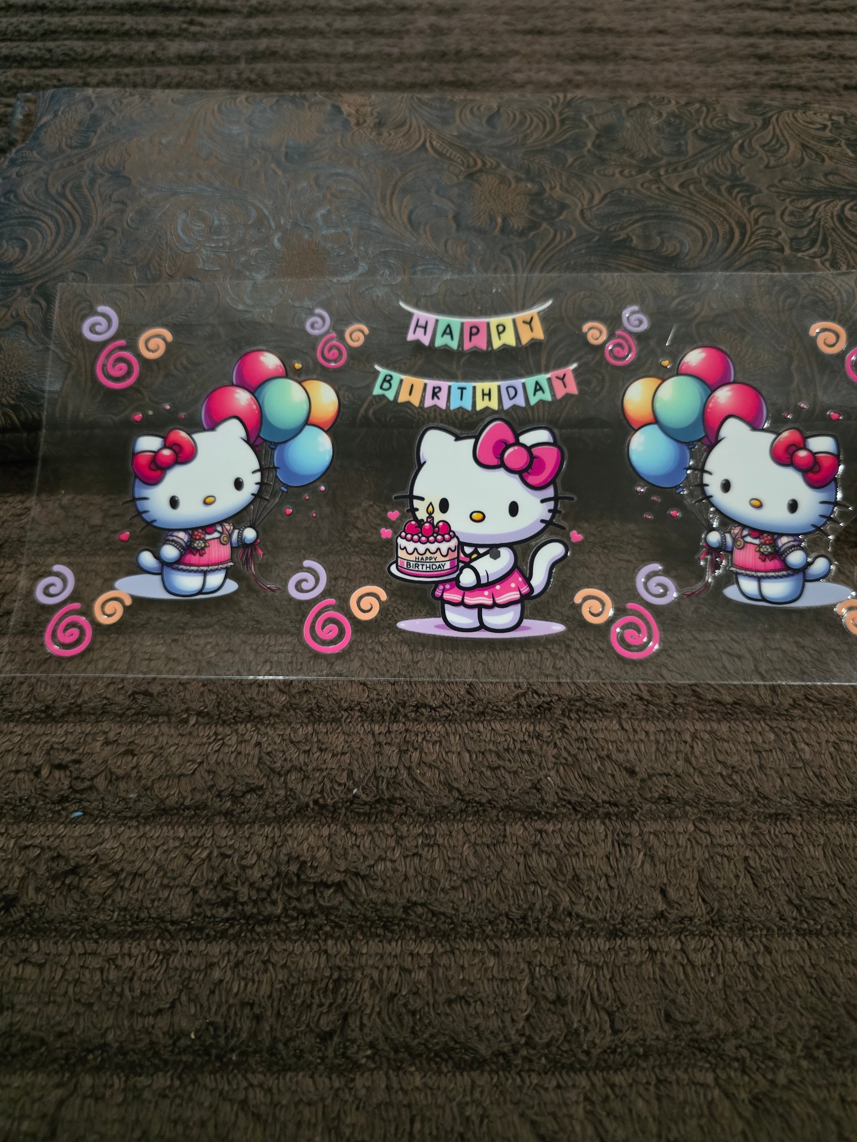 #18 "Happy Birthday Kitty" UVDTF Decal