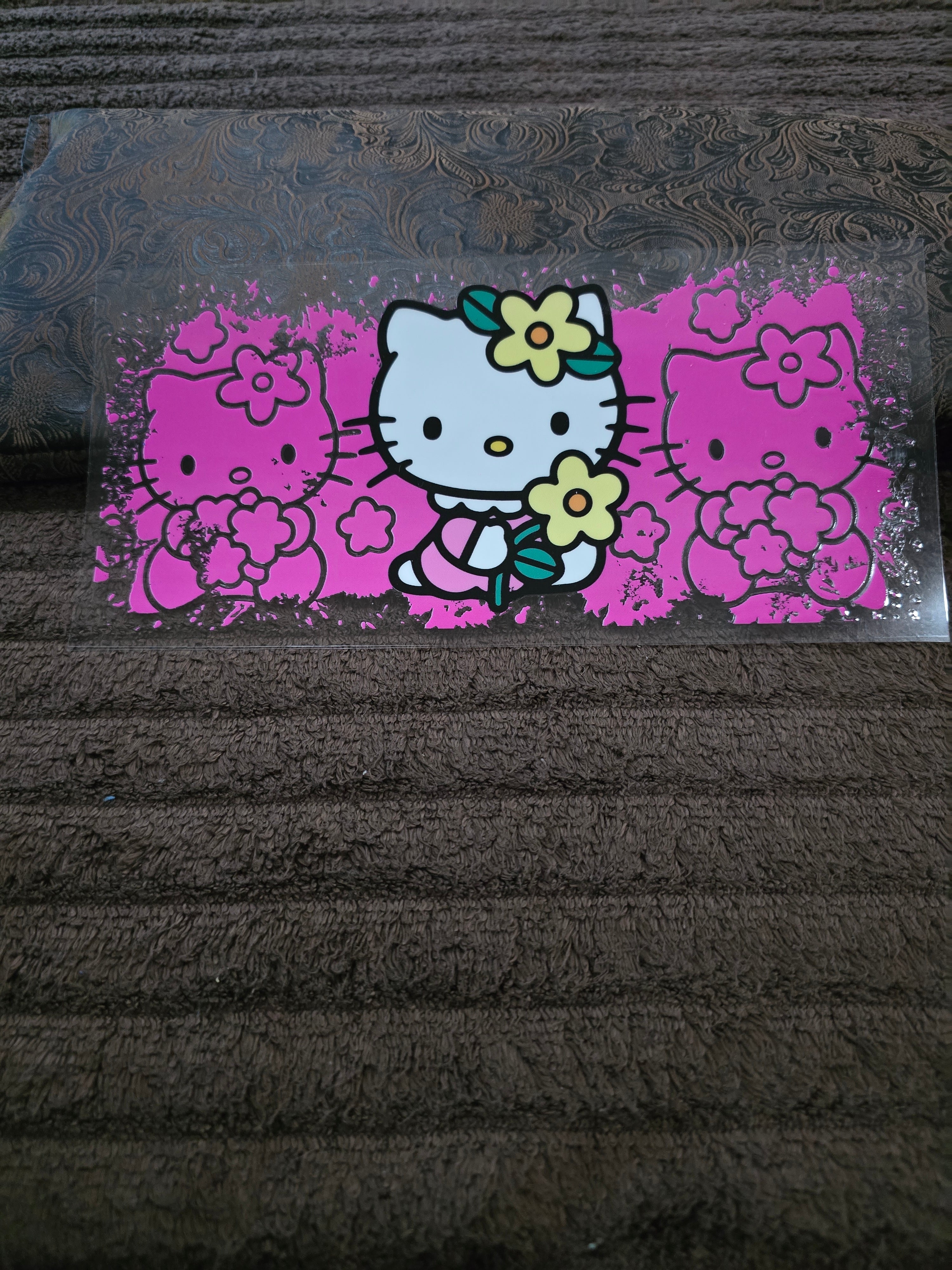 #20 "Floral Pink Kitty" UVDTF Decal
