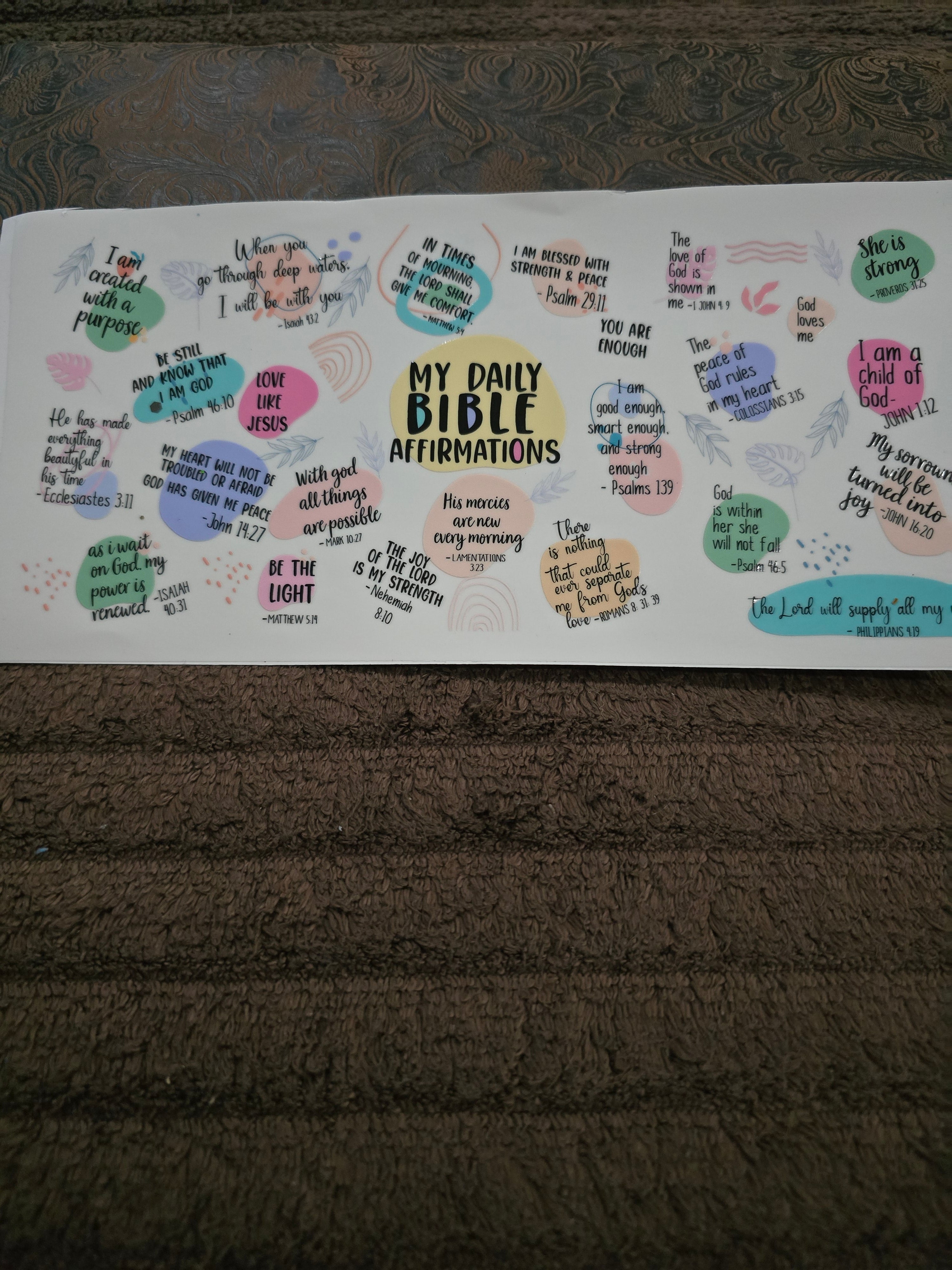 #96 "My Daily Bible Affirmations" UVDTF Decal