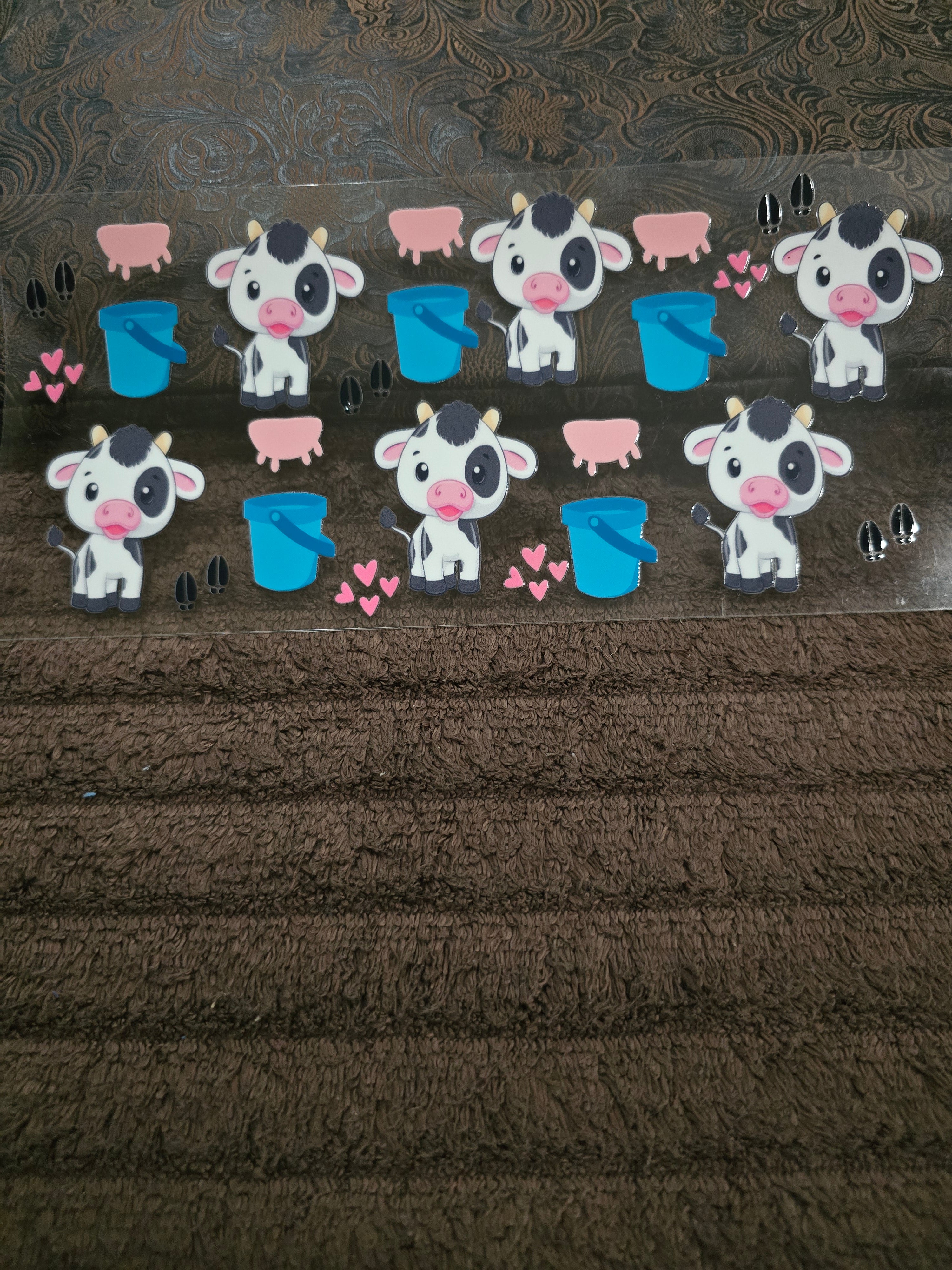 #143 "Utterly Cute Baby Cow" UVDTF Decal