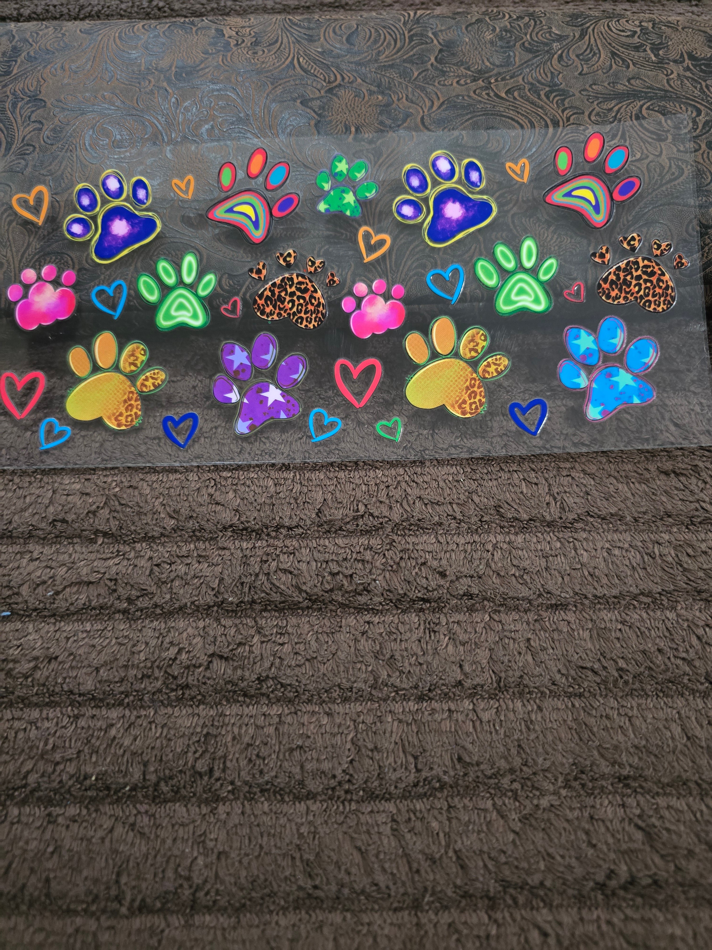 #158 "Rainbow Paw Design" UVDTF Decal