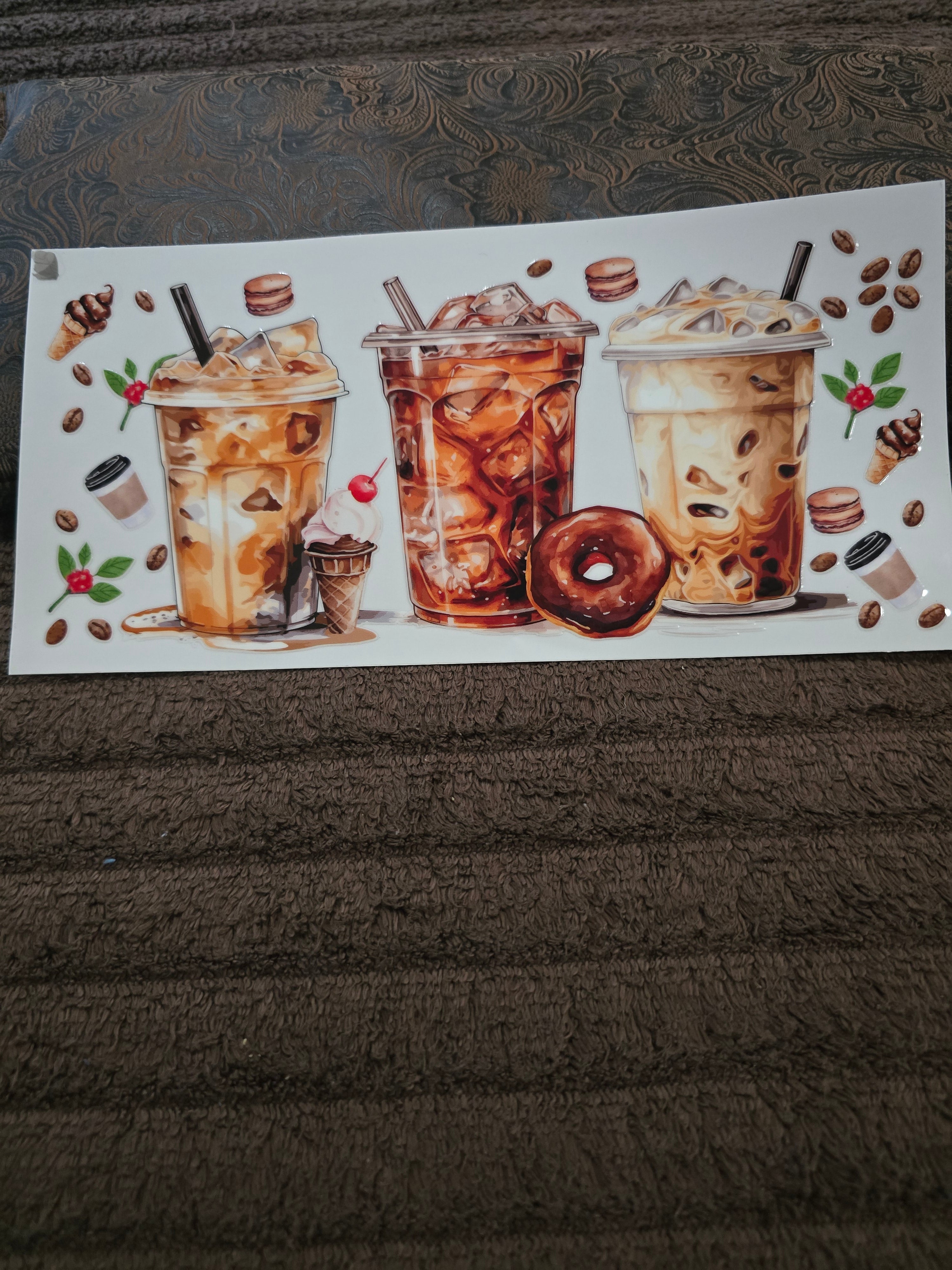 #56 "Iced Coffee Trio" UVDTF Decal