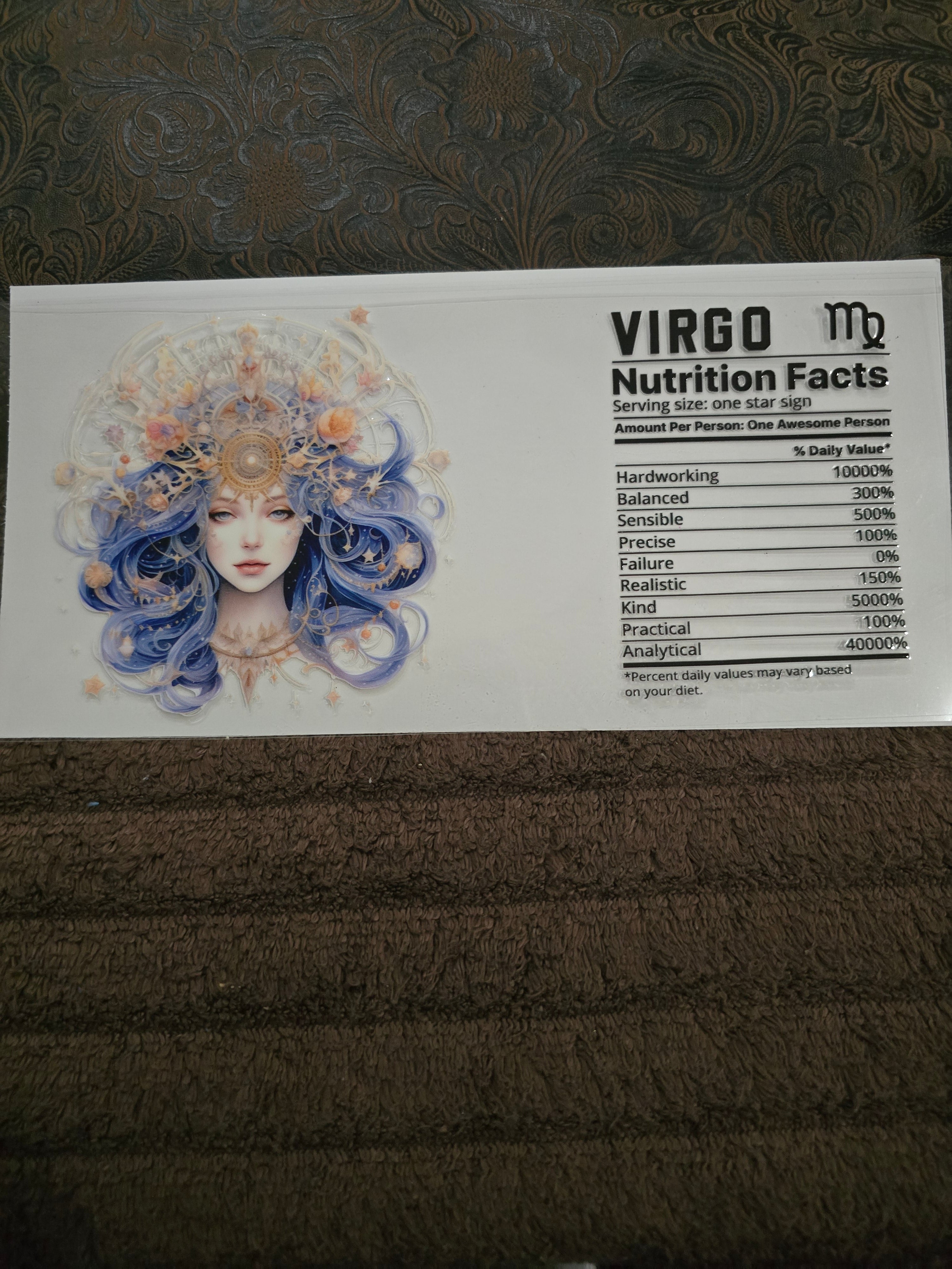 #201 "Virgo Nutrition” UVDTF Decal