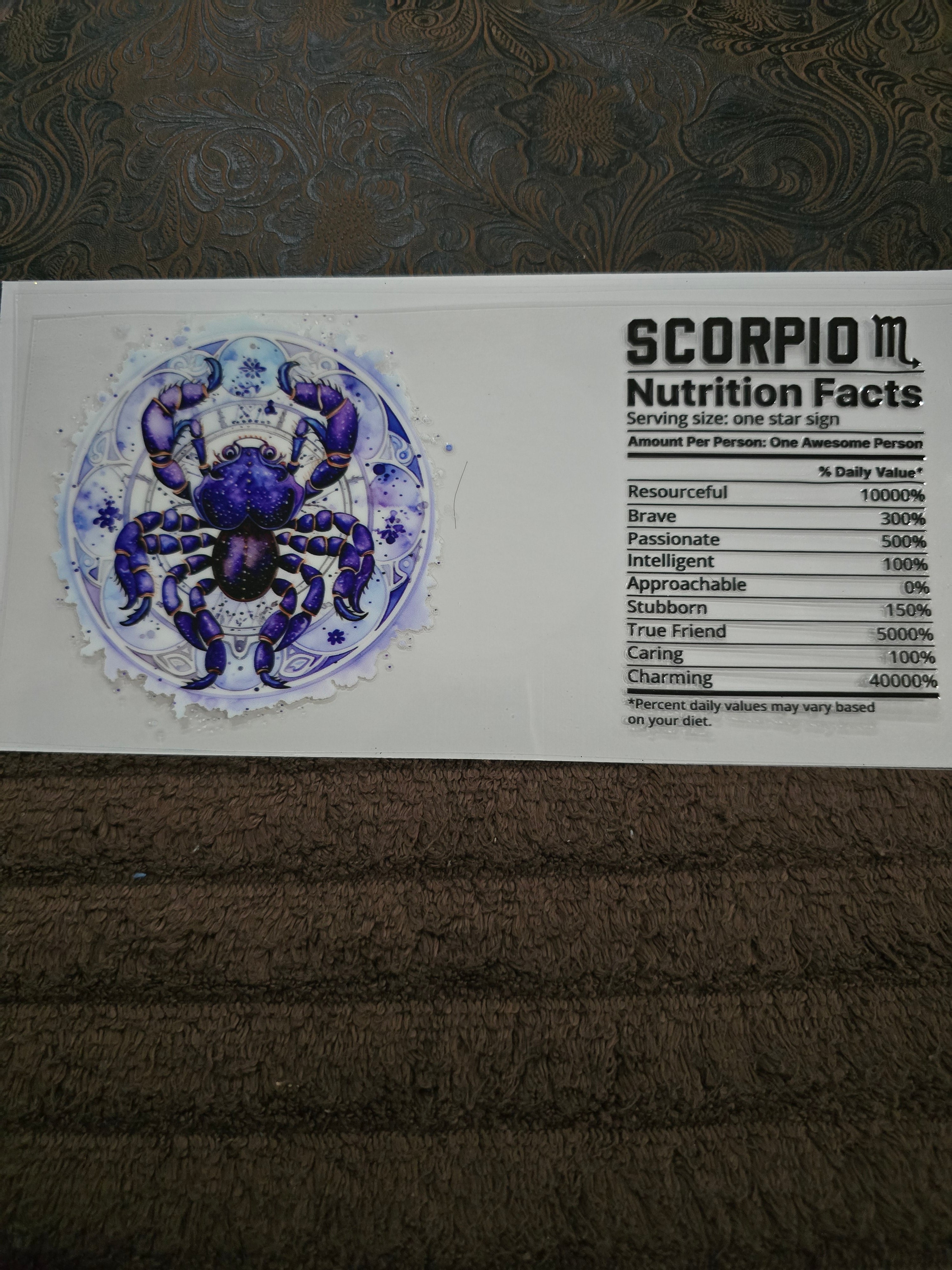 #206 "Scorpio Nutrition” UVDTF Decal