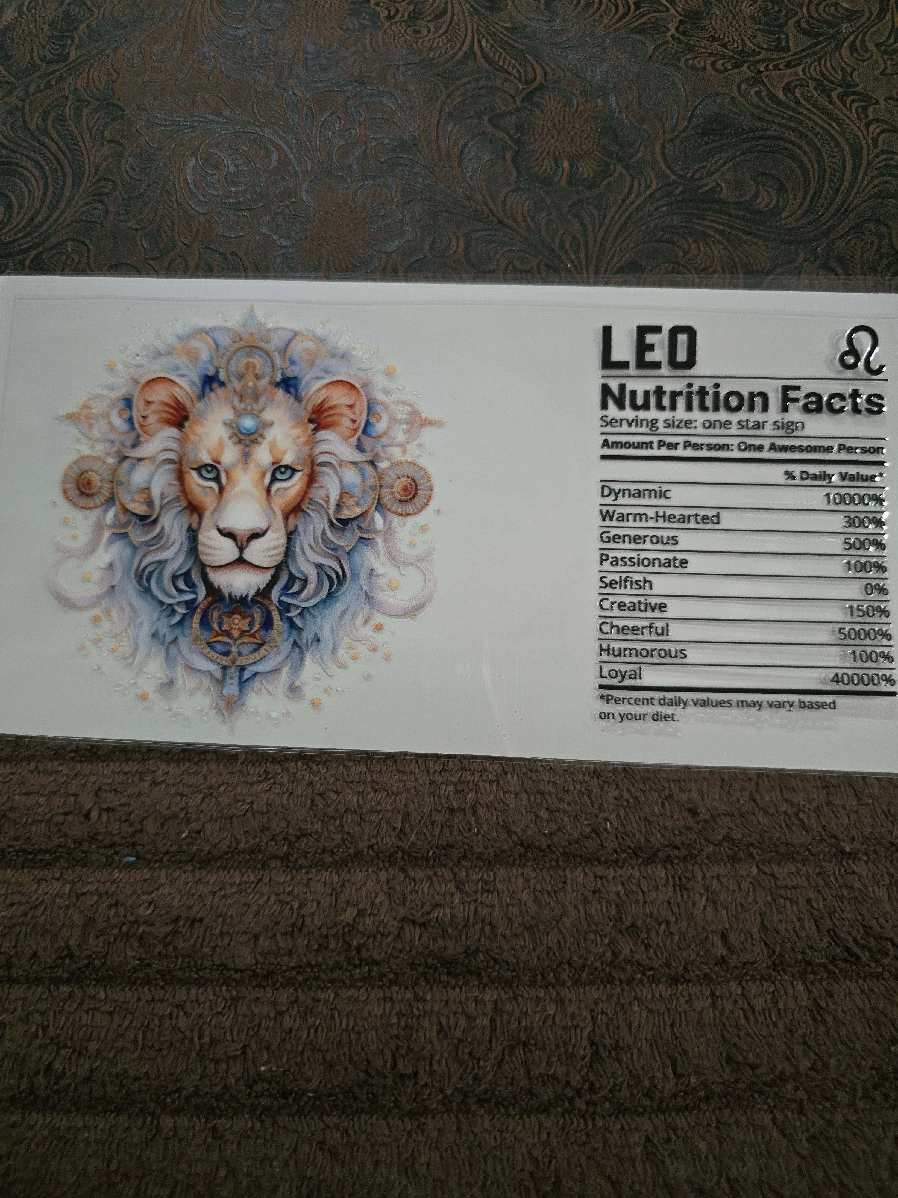 #207 "Leo Nutrition” UVDTF Decal