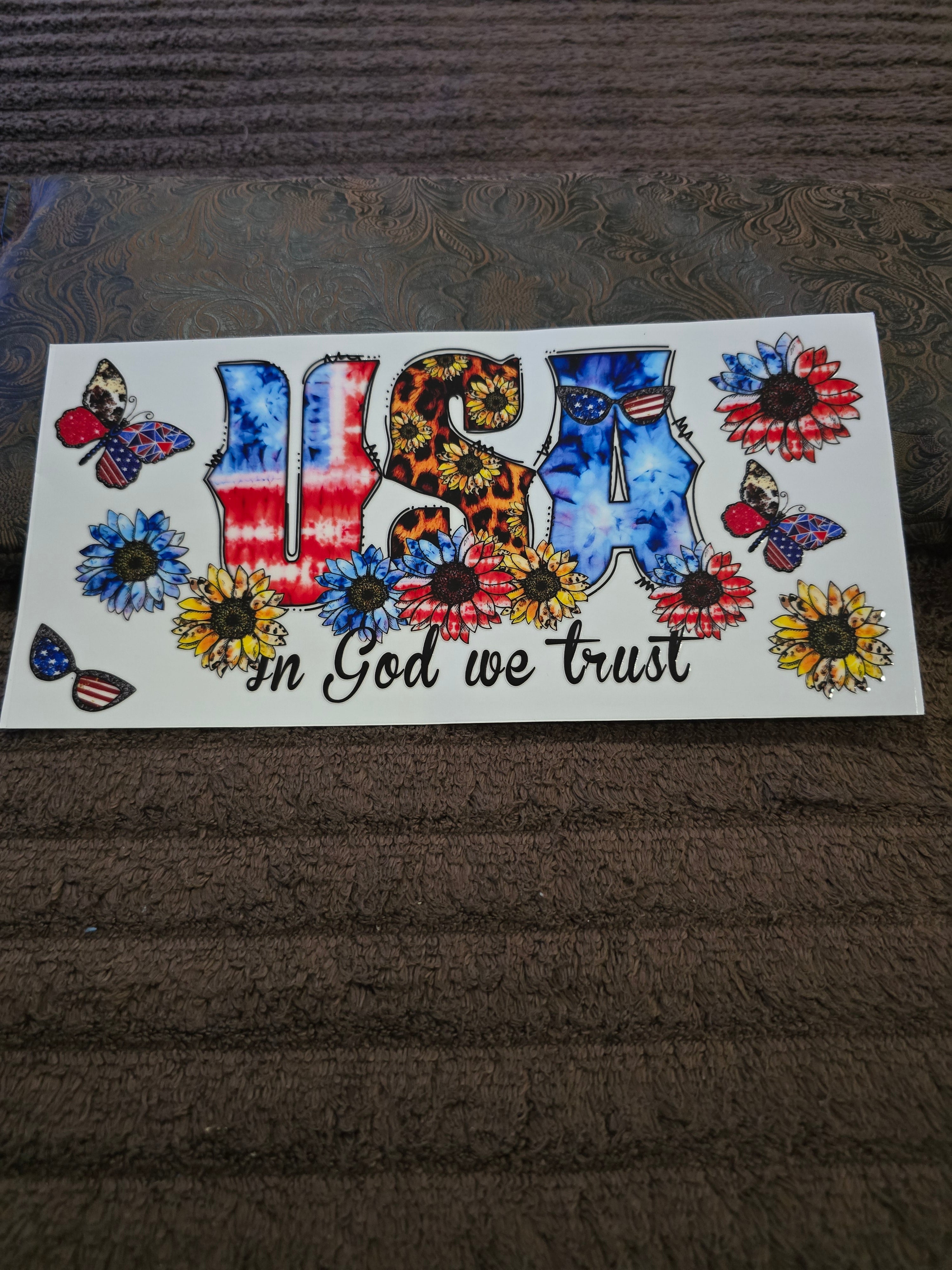 #38 "In God We Trust" UVDTF Decal