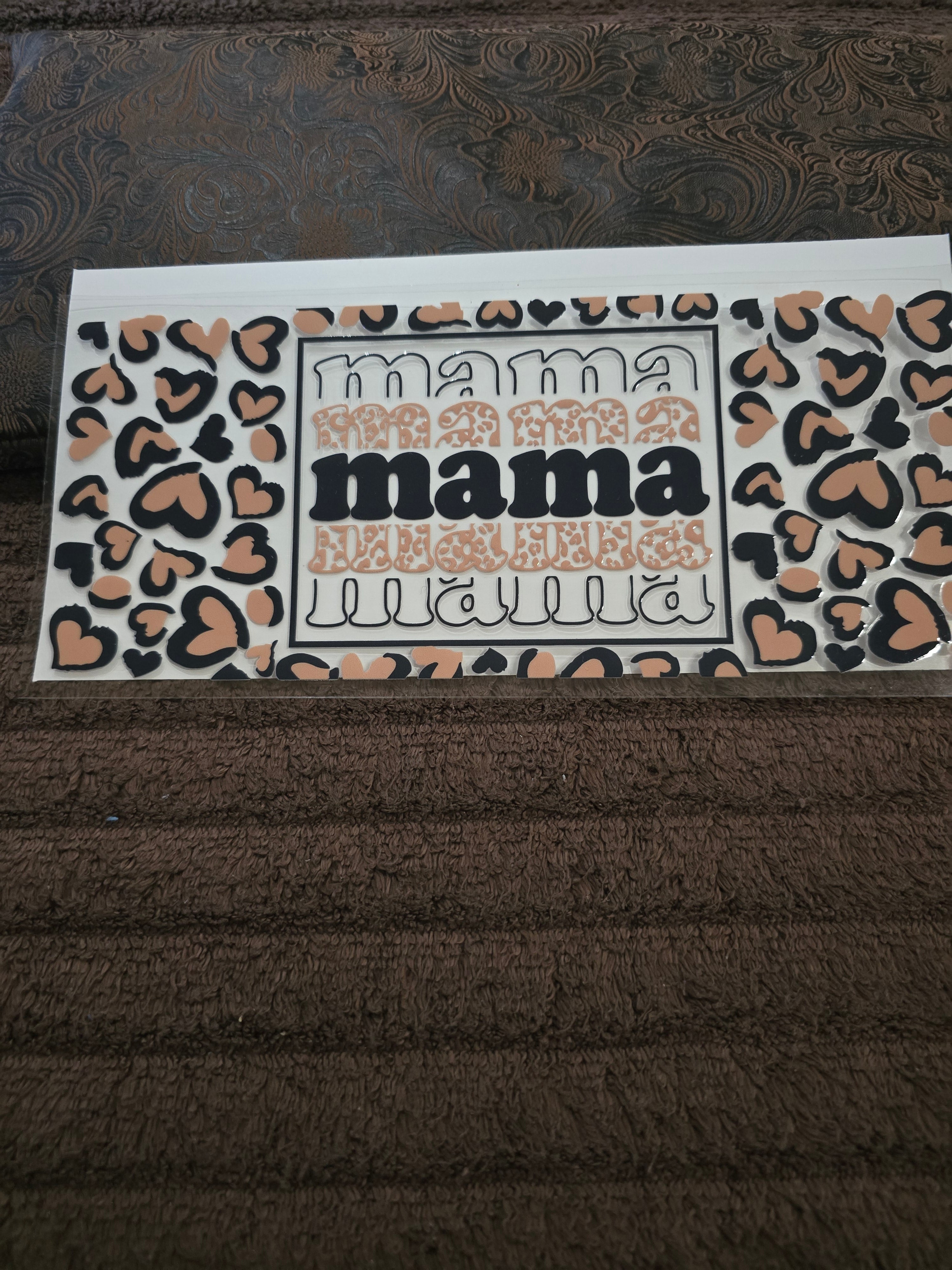 #79 “Leopard Print “Mama” UVDTF Decal