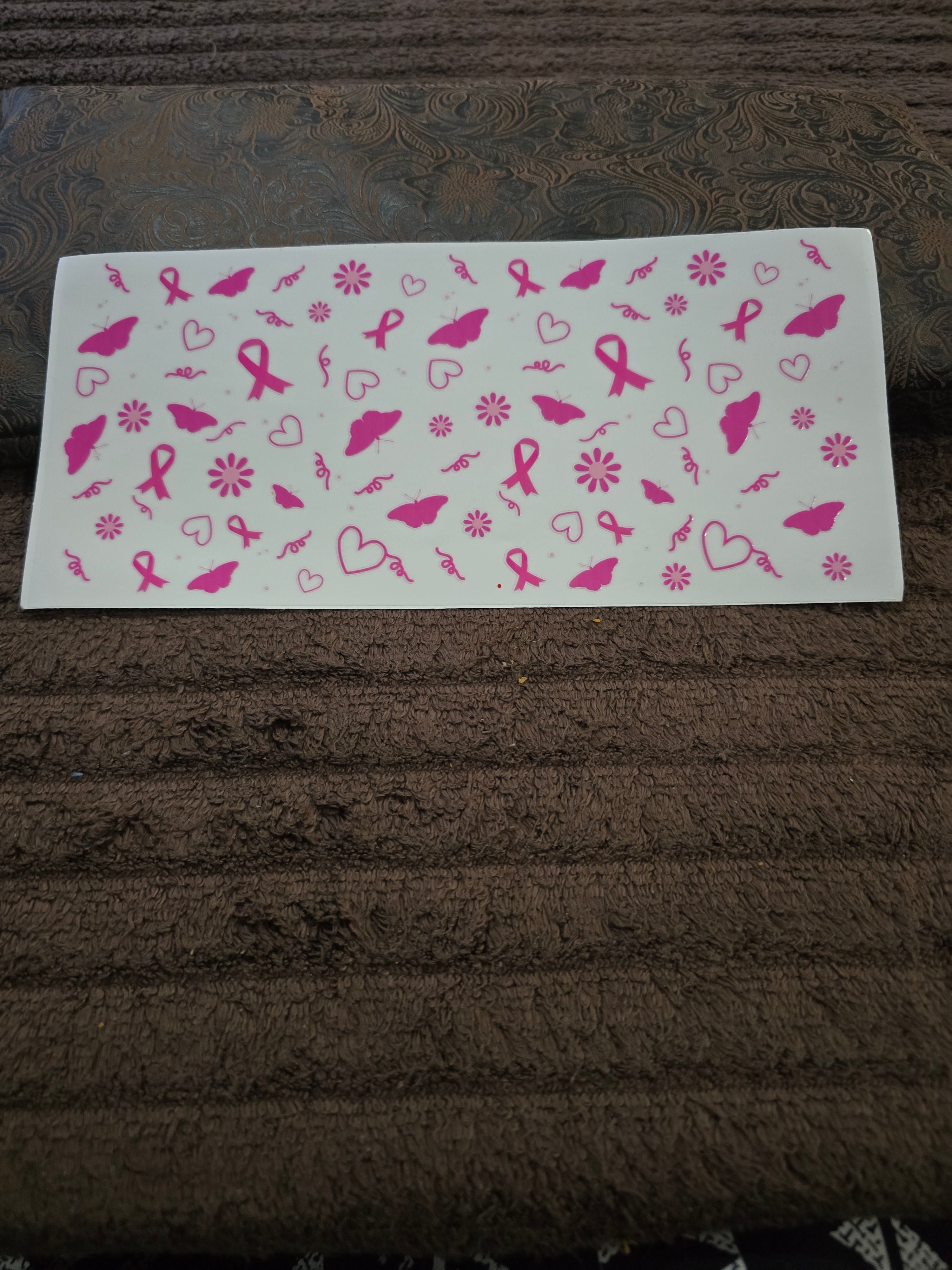 #91 "Cancer Butterflies & Hearts" UVDTF Decal