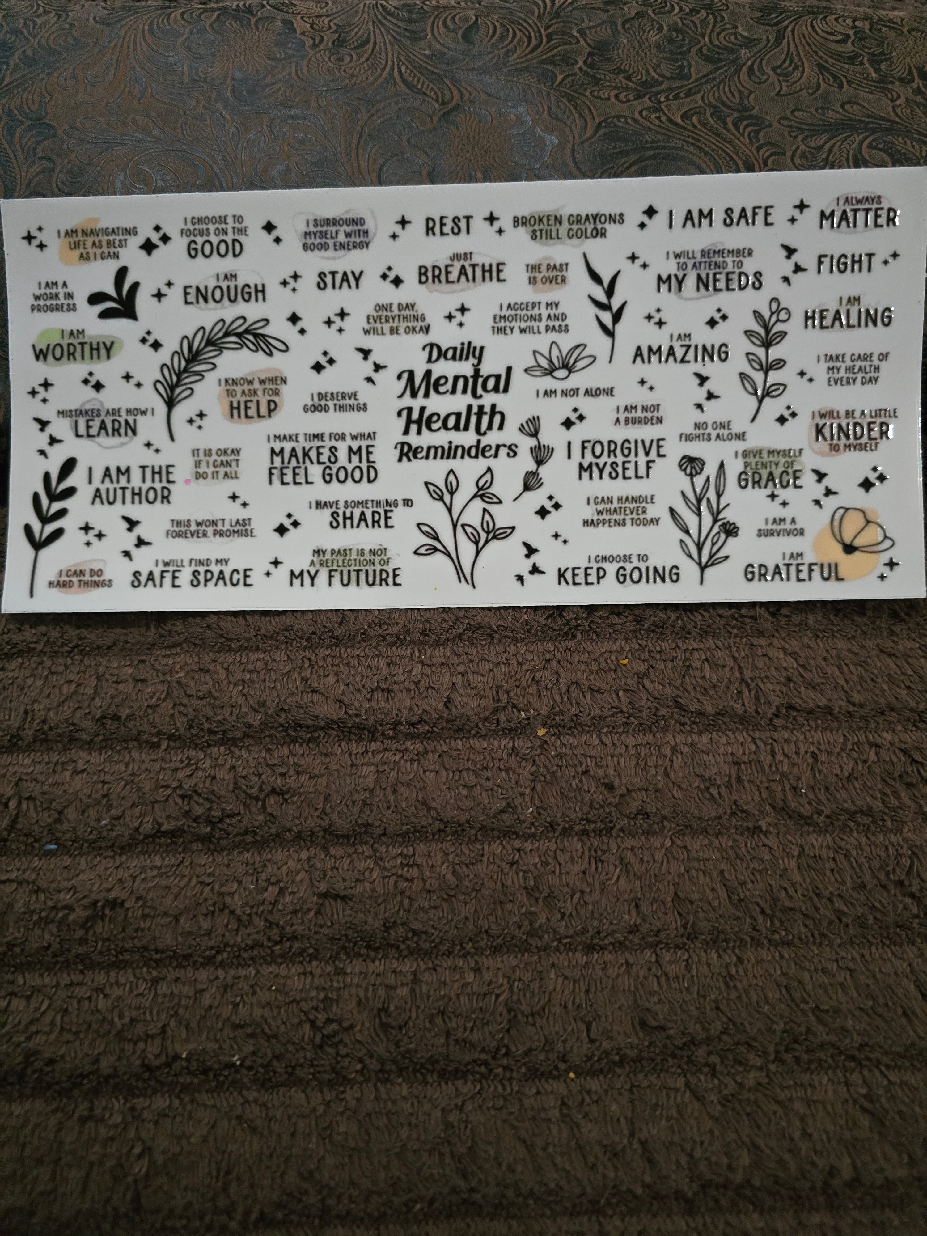#111 "I Am A Work In Progress" UVDTF Decal