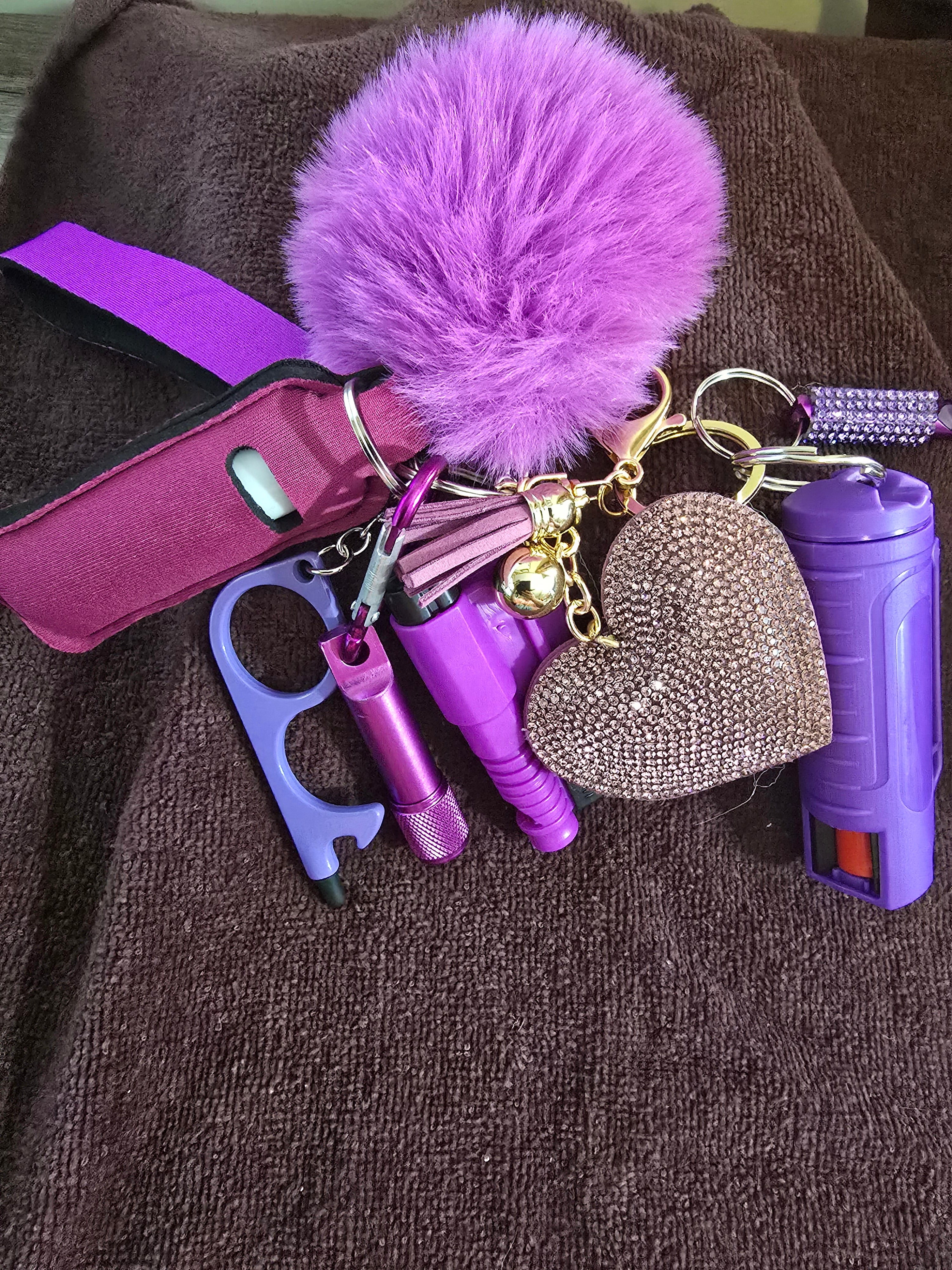 #2 Purple Rhinestone” Safety Keychain