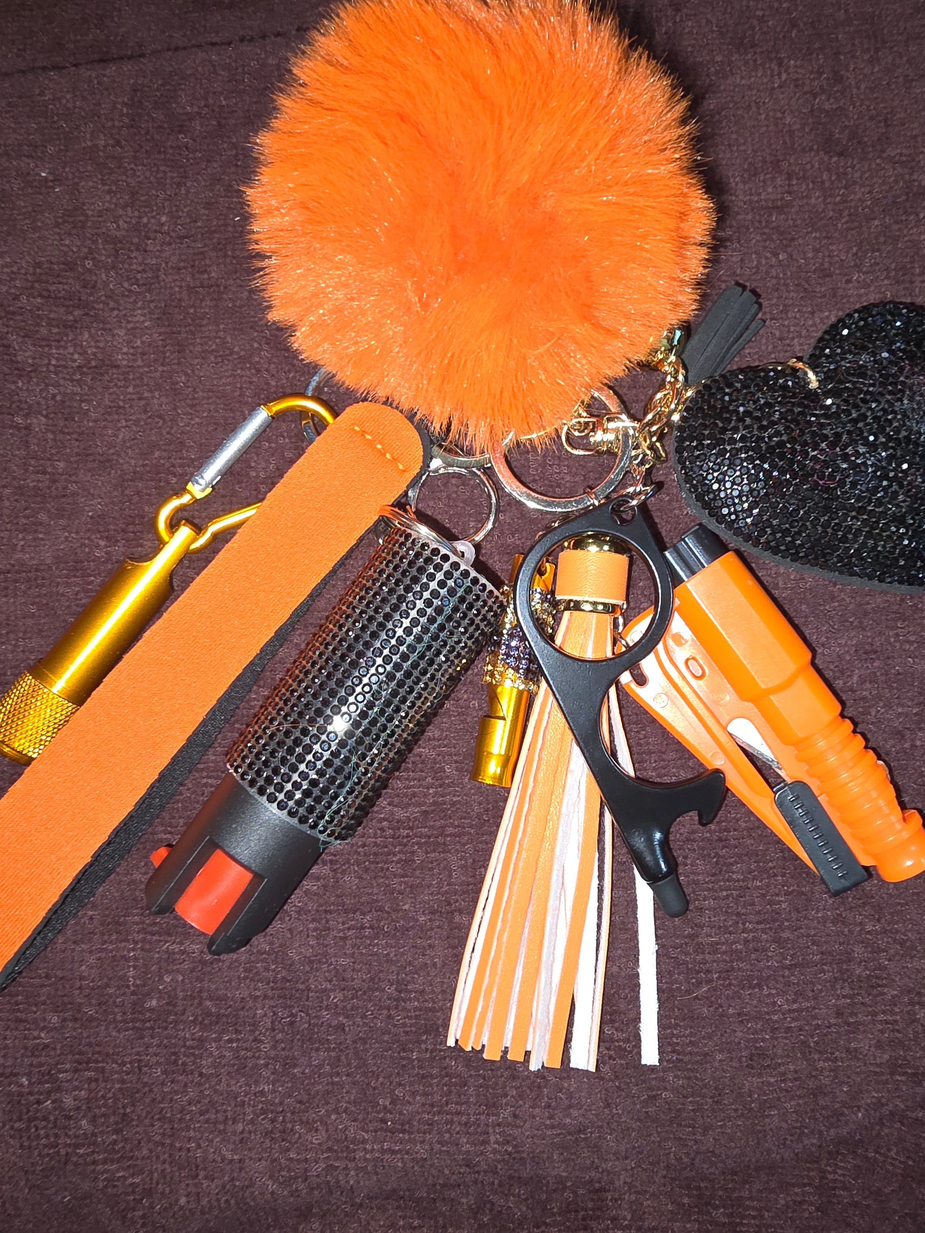 #11 Orange & Black "Safety Keychain
