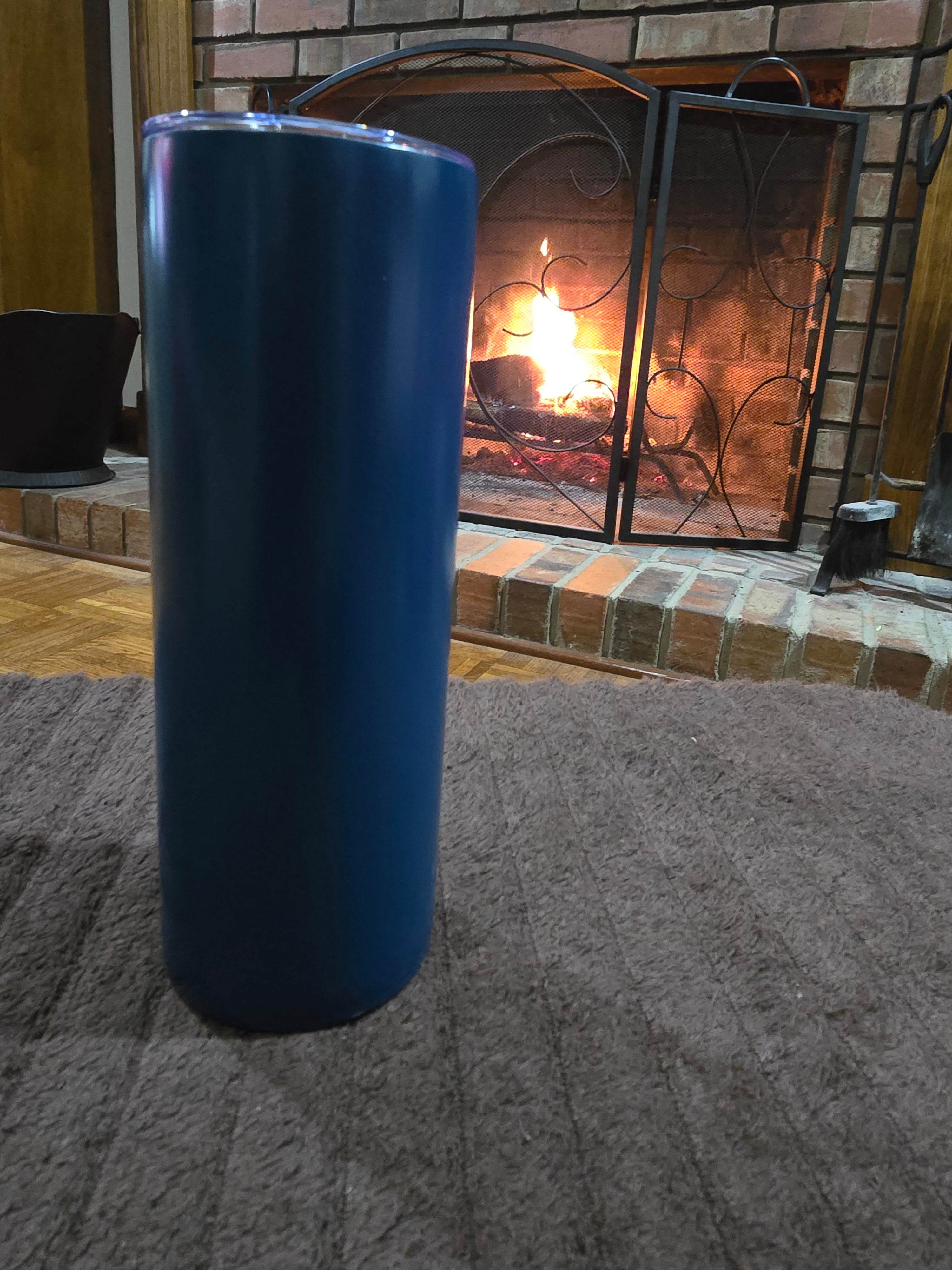 20 oz Skinny Stainless-Steel Tumbler w/Straw