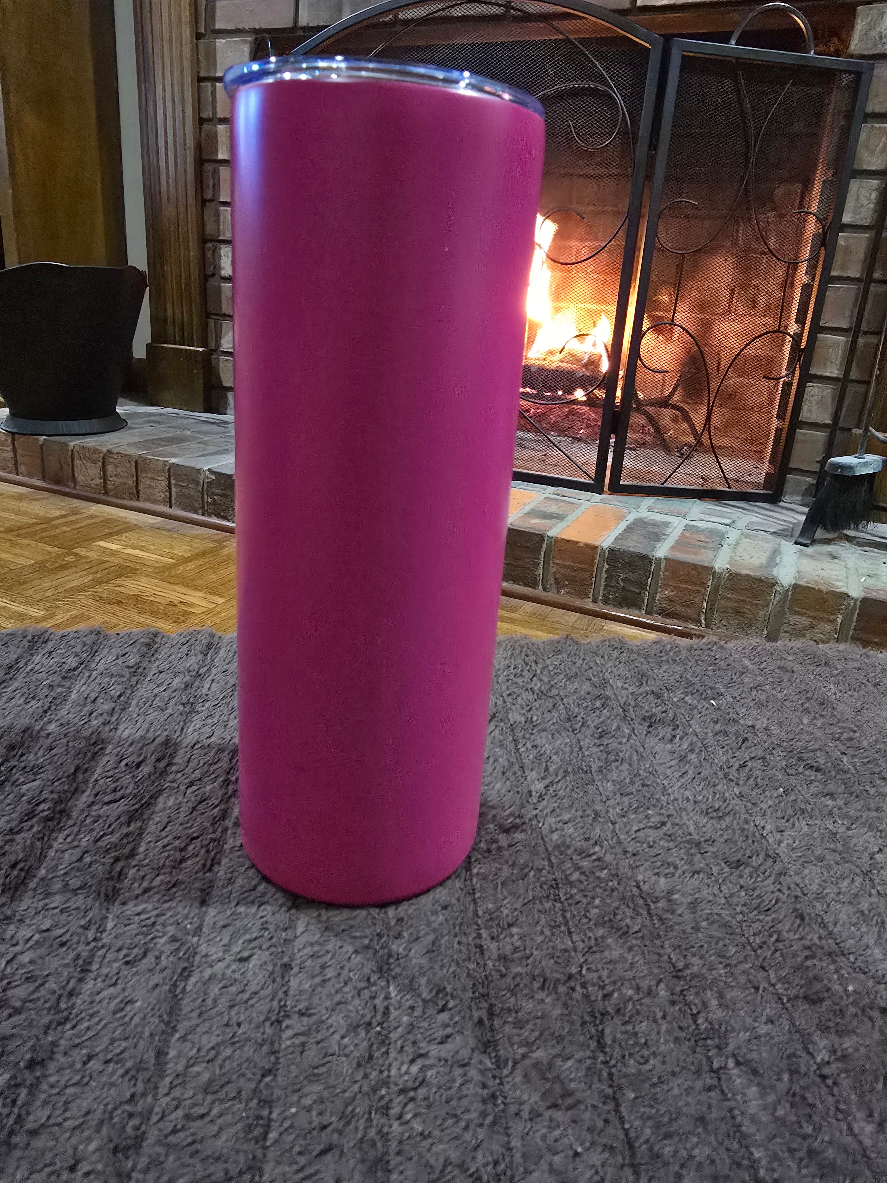 20 oz Skinny Stainless-Steel Tumbler w/Straw
