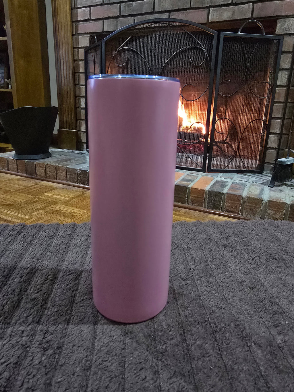 20 oz Skinny Stainless-Steel Tumbler w/Straw