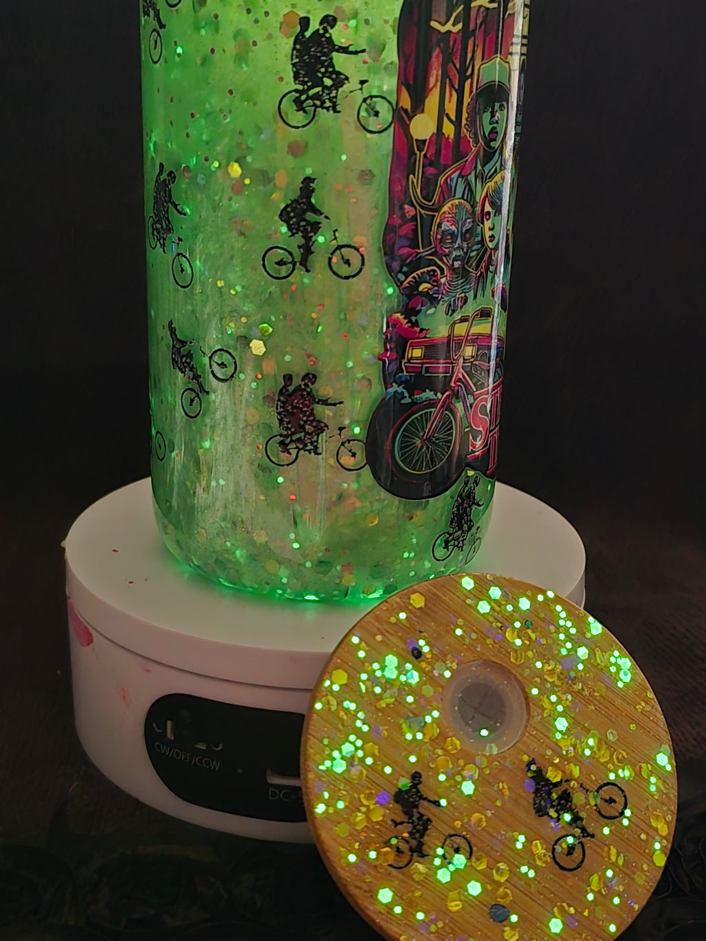 16oz Acrylic Glow in The Dark "Things are Strange" Snow Globe Tumbler